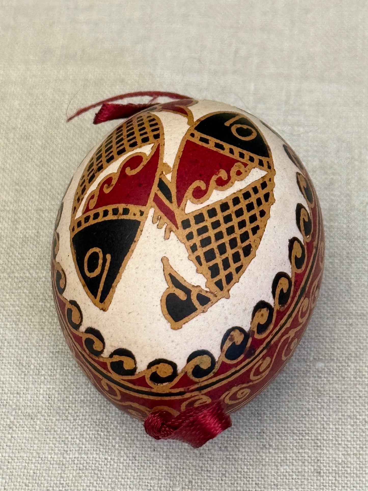 Hand-painted Ukrainian chicken Pysanka #19