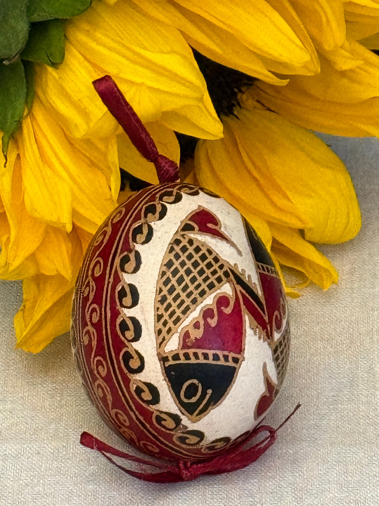 Hand-painted Ukrainian chicken Pysanka #19