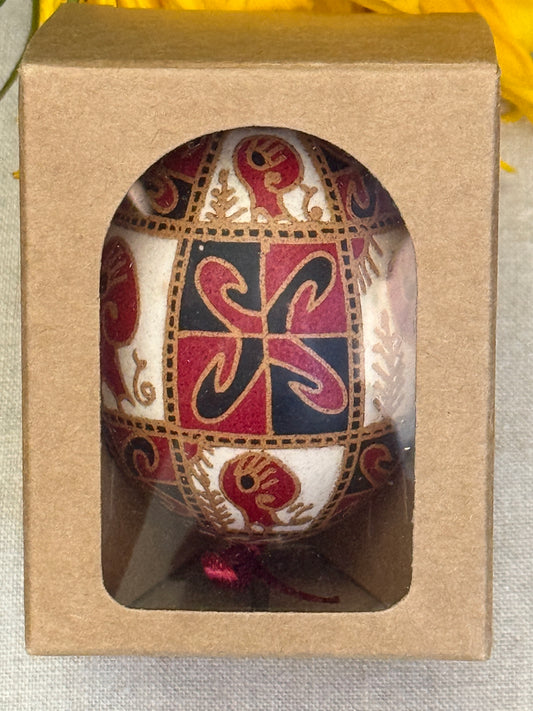 Hand-painted Ukrainian chicken Pysanka #16