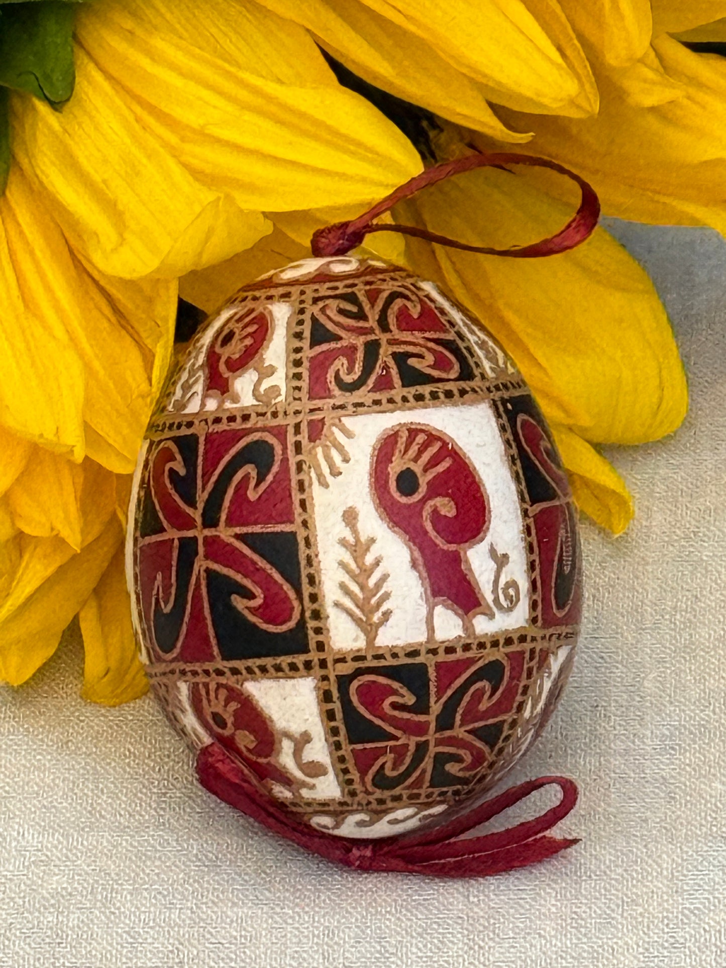 Hand-painted Ukrainian chicken Pysanka #16