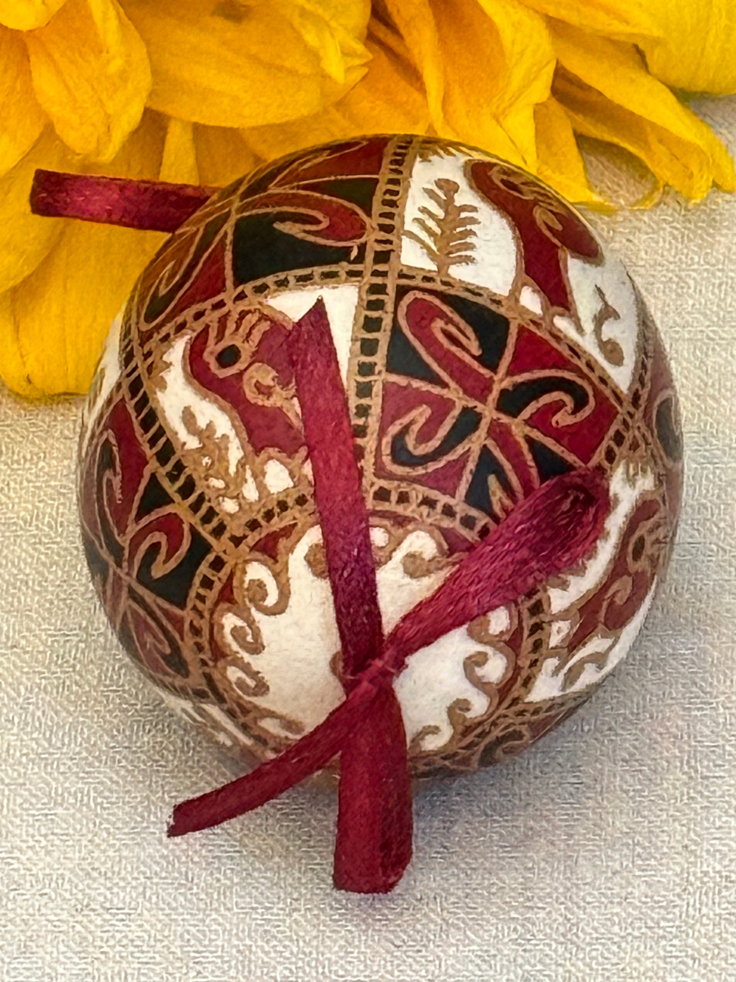 Hand-painted Ukrainian chicken Pysanka #16
