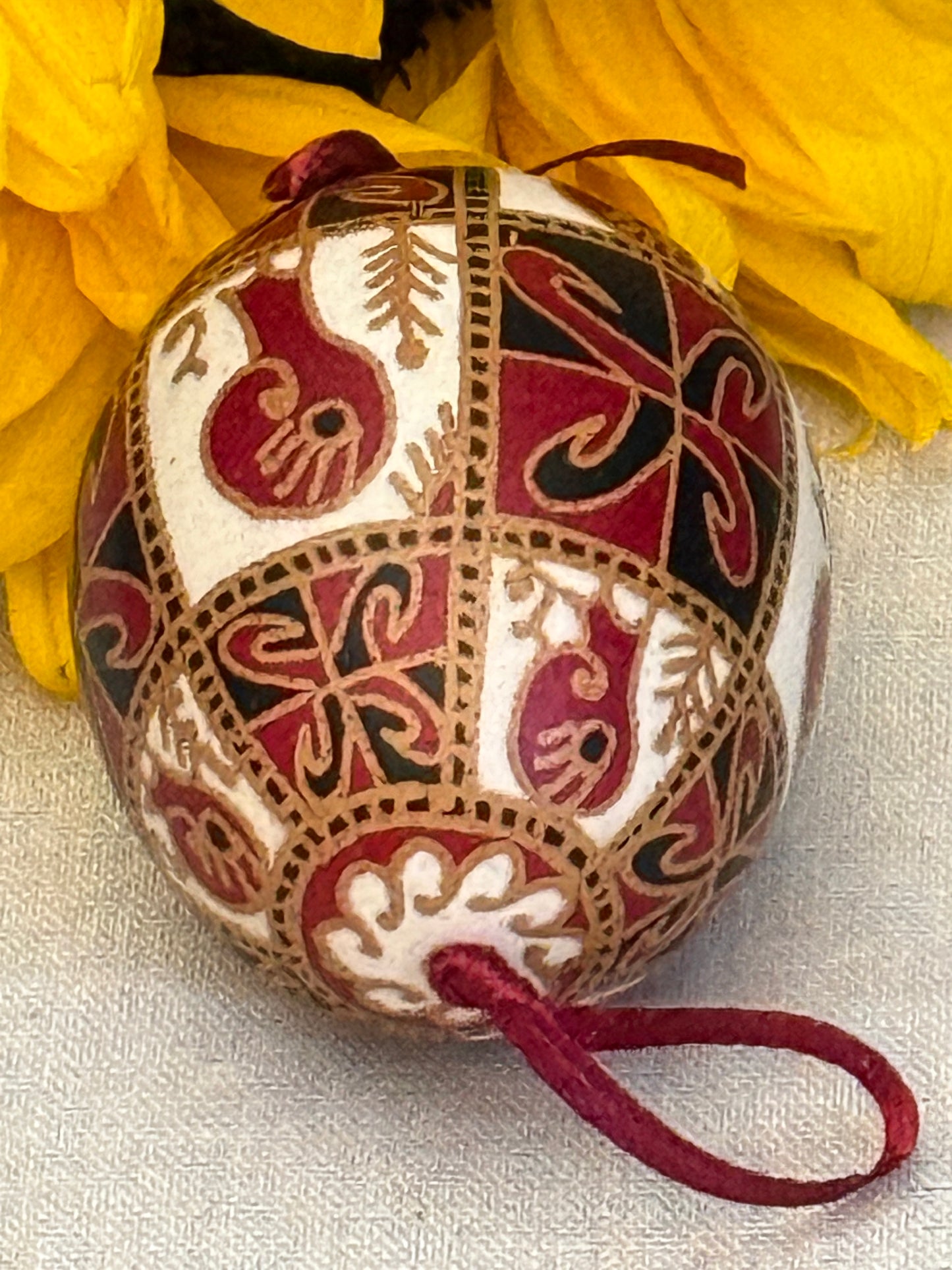 Hand-painted Ukrainian chicken Pysanka #16