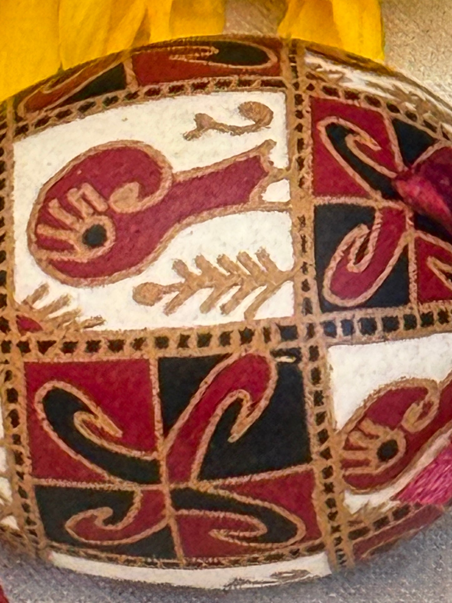 Hand-painted Ukrainian chicken Pysanka #16