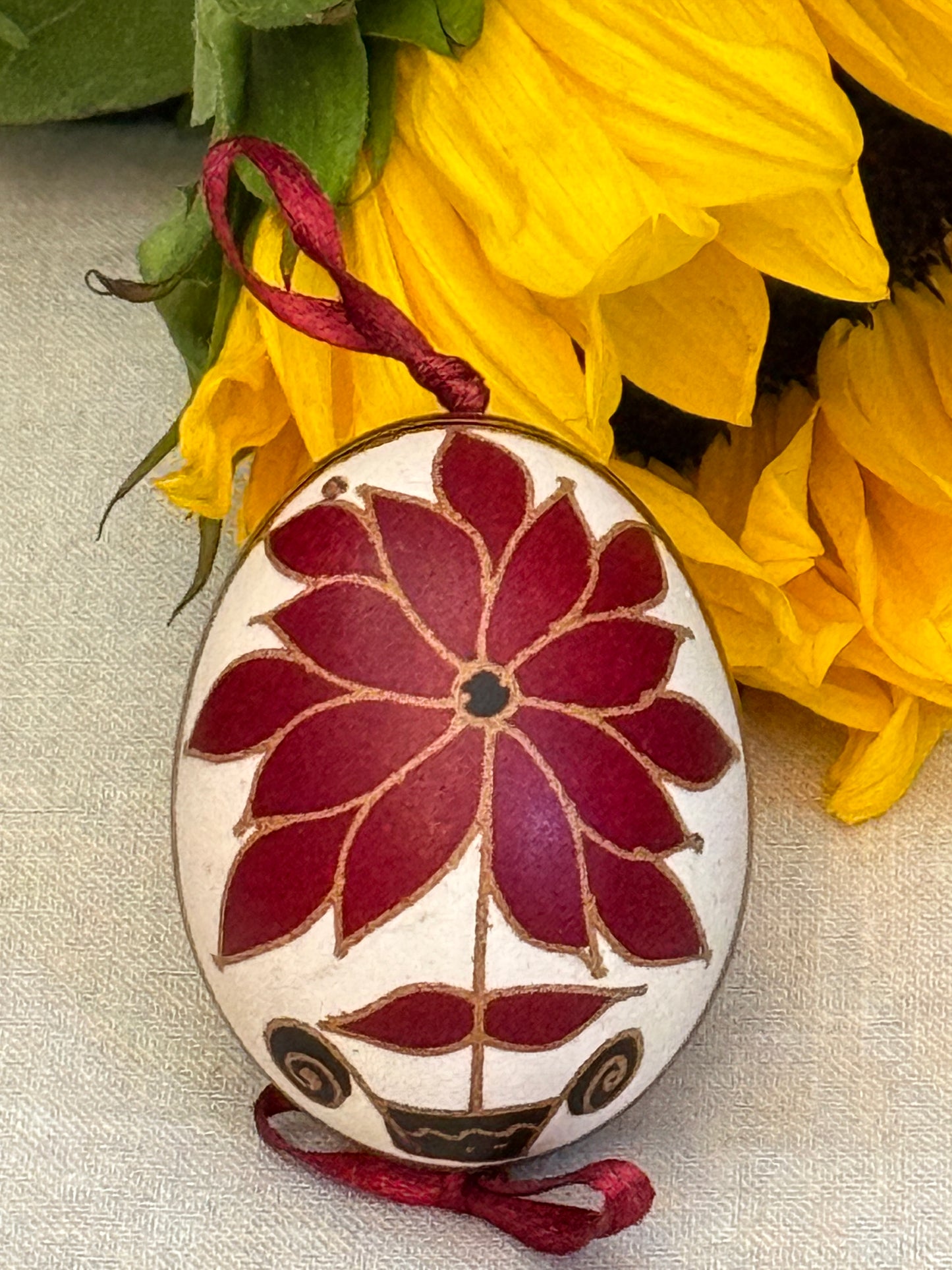 Hand-painted Ukrainian chicken Pysanka #11