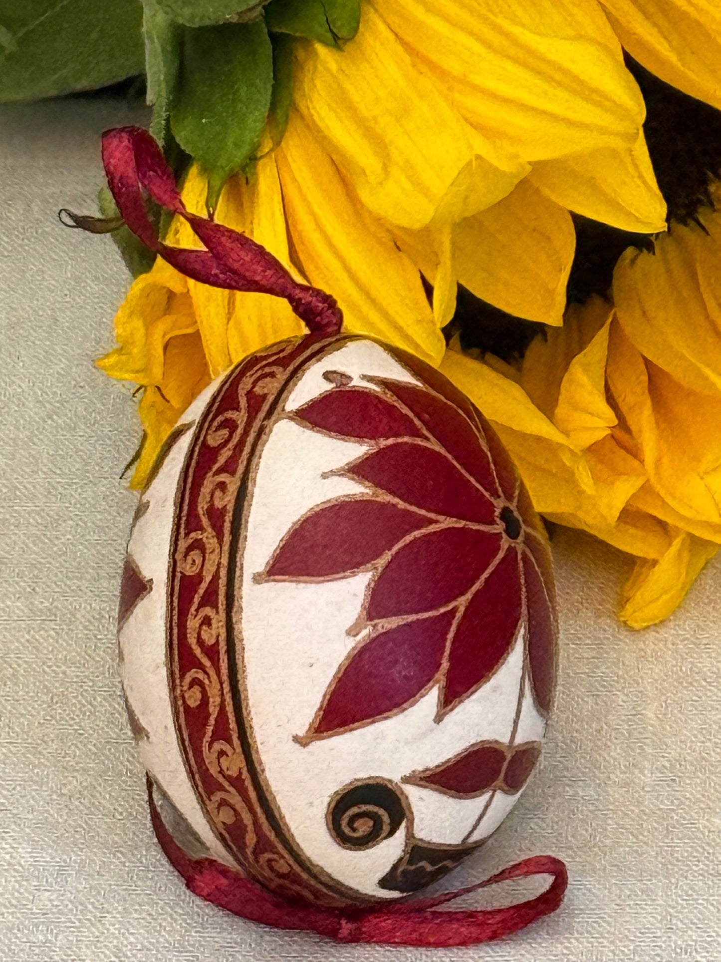 Hand-painted Ukrainian chicken Pysanka #11