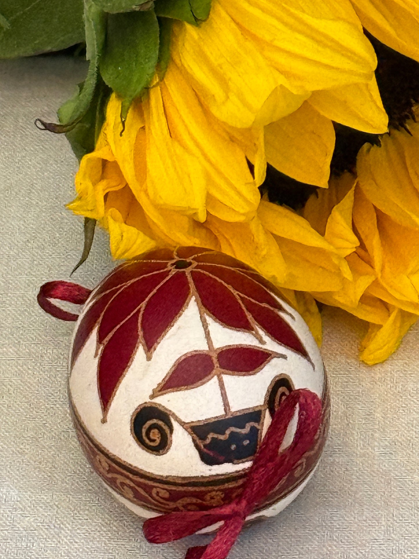 Hand-painted Ukrainian chicken Pysanka #11