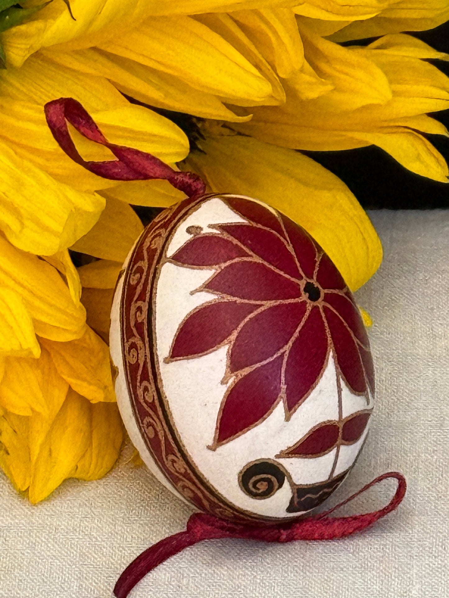 Hand-painted Ukrainian chicken Pysanka #11