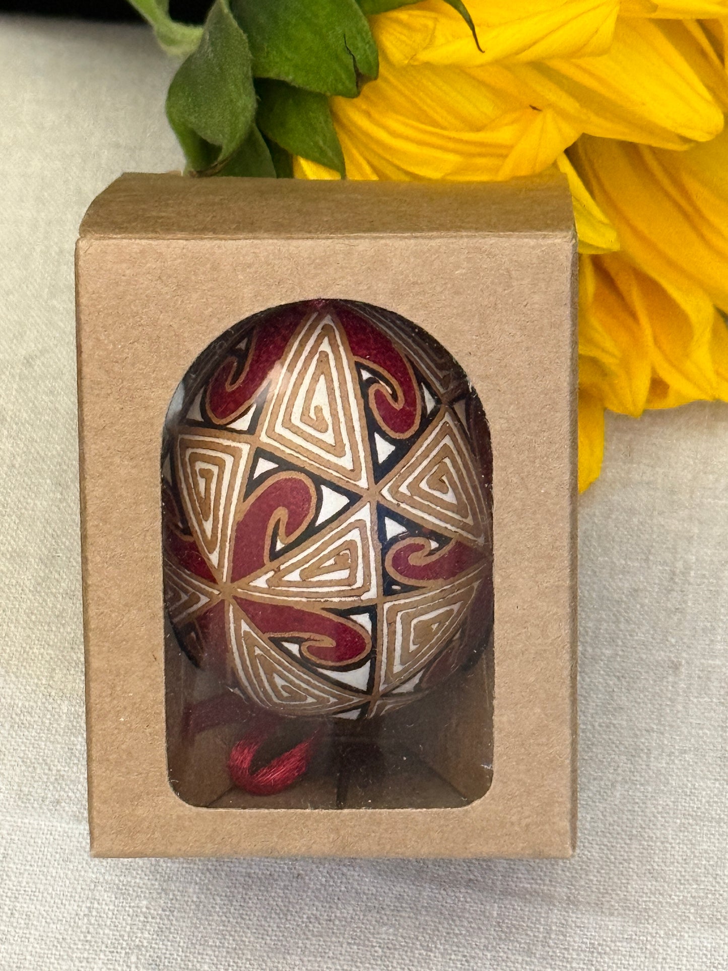 Hand-painted Ukrainian chicken Pysanka #24