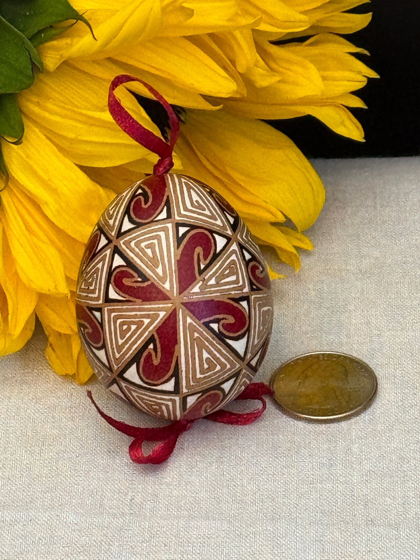 Hand-painted Ukrainian chicken Pysanka #24
