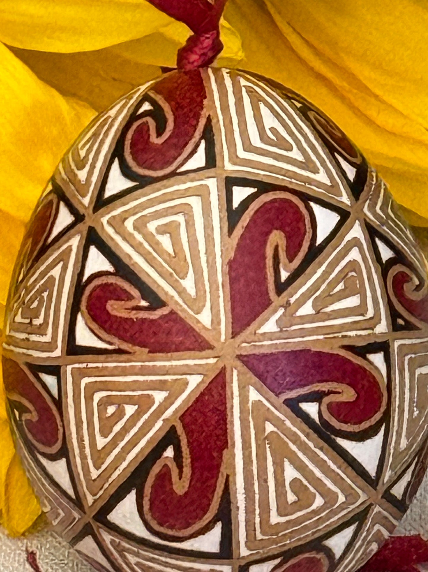 Hand-painted Ukrainian chicken Pysanka #24