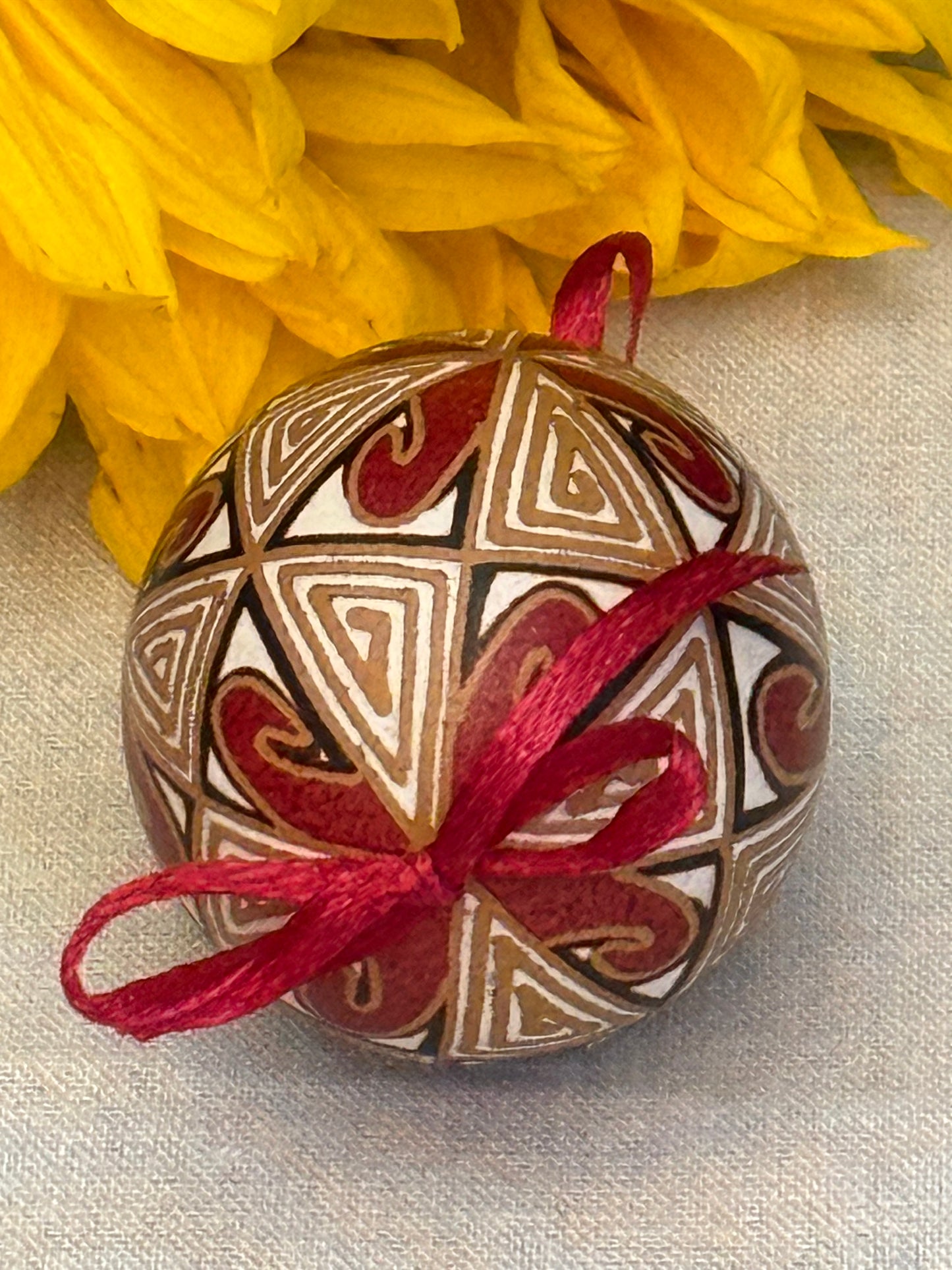 Hand-painted Ukrainian chicken Pysanka #24