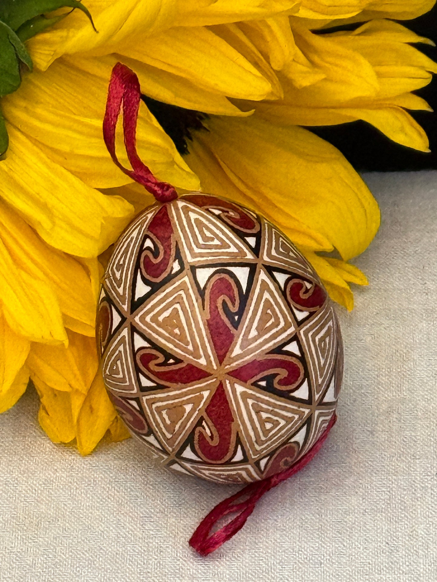 Hand-painted Ukrainian chicken Pysanka #24