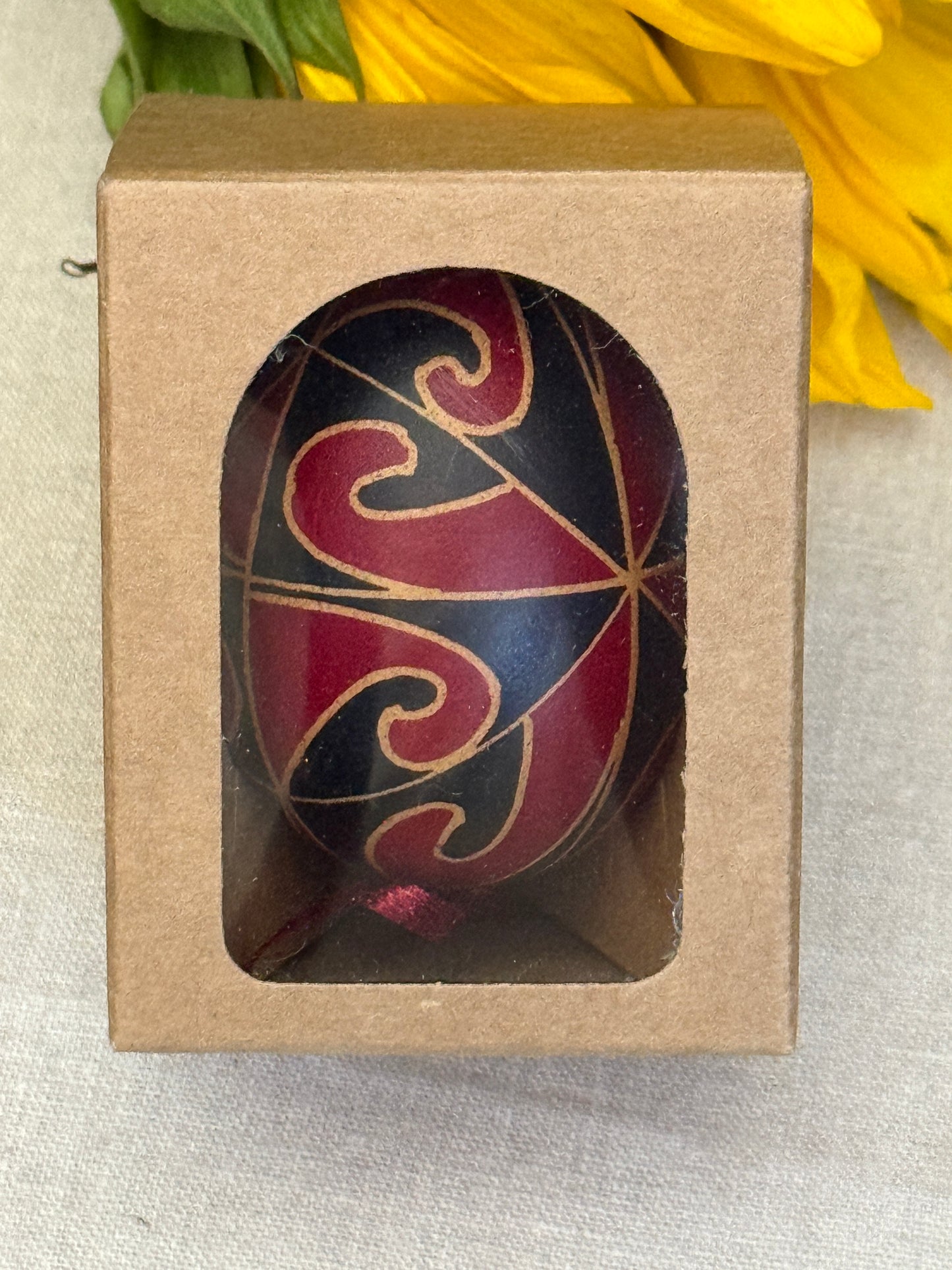 Hand-painted Ukrainian chicken Pysanka #28
