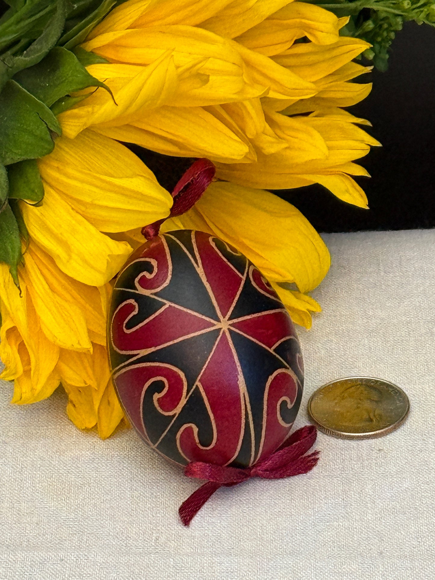 Hand-painted Ukrainian chicken Pysanka #28