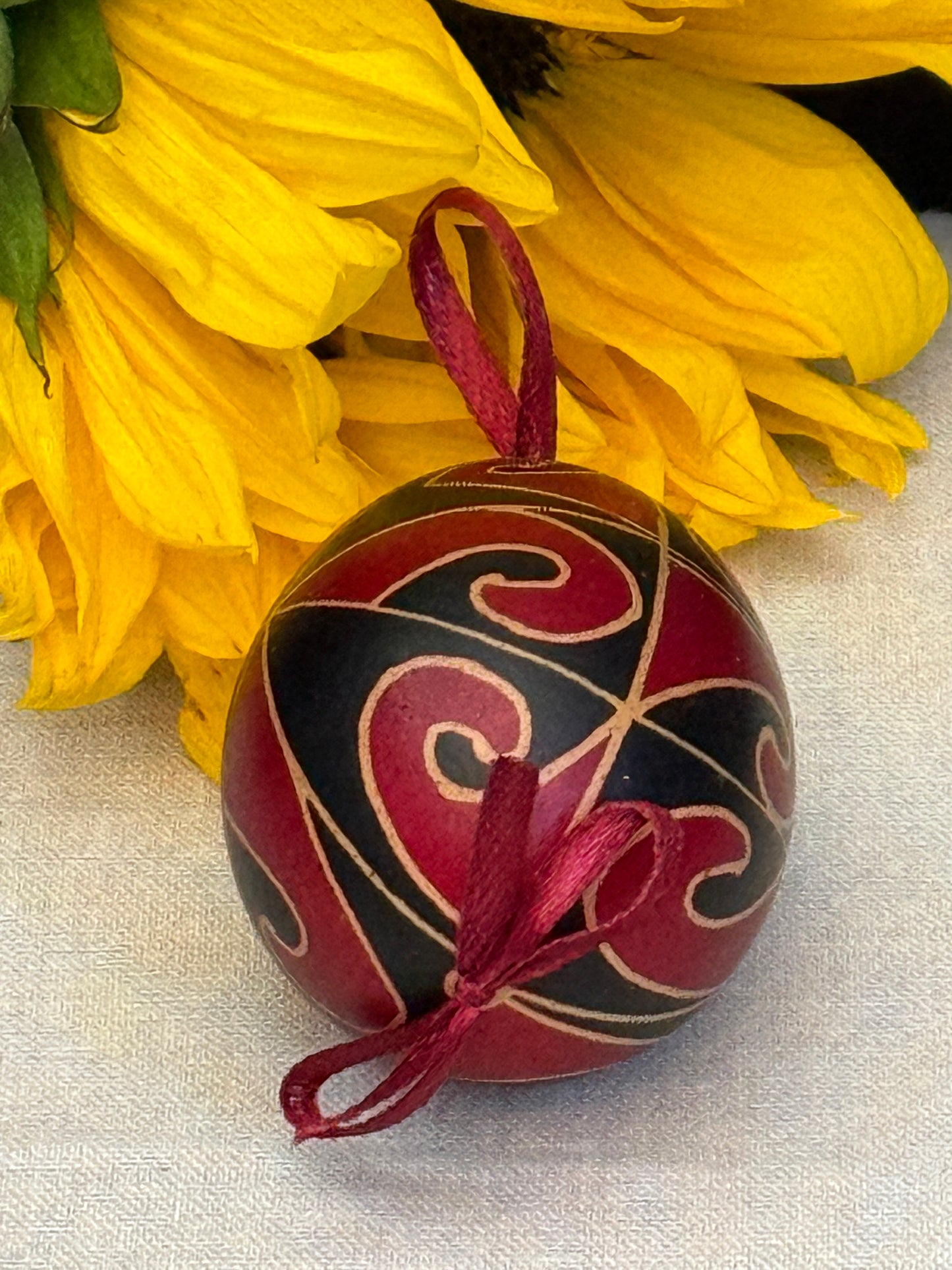 Hand-painted Ukrainian chicken Pysanka #28