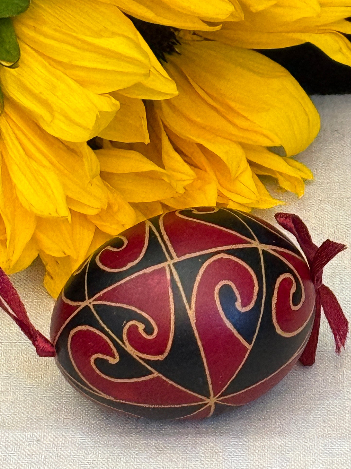 Hand-painted Ukrainian chicken Pysanka #28