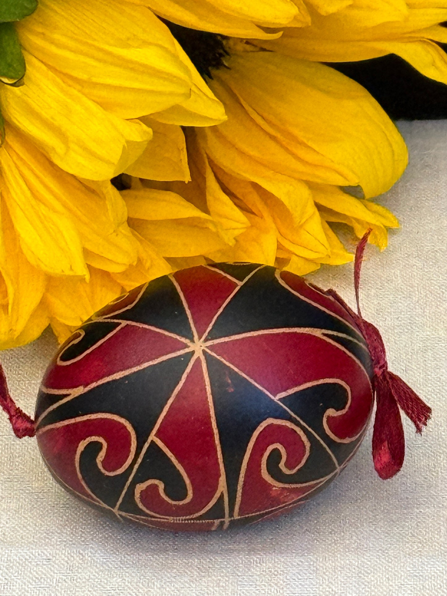 Hand-painted Ukrainian chicken Pysanka #28