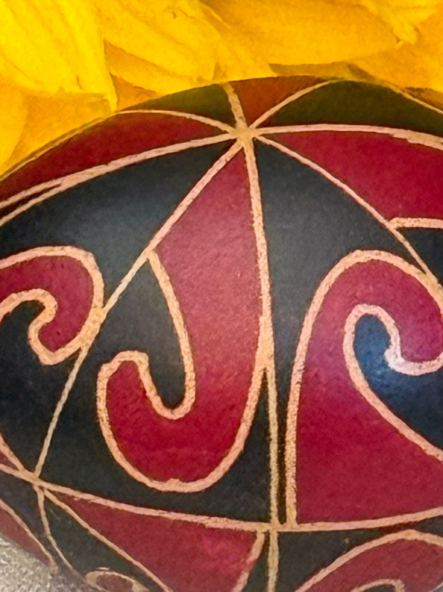 Hand-painted Ukrainian chicken Pysanka #28