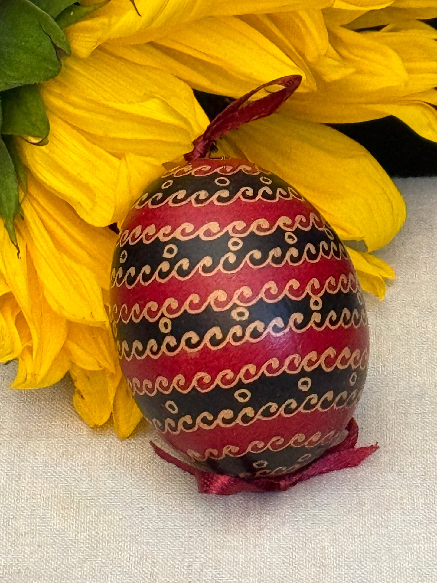 Hand-painted Ukrainian chicken Pysanka #13