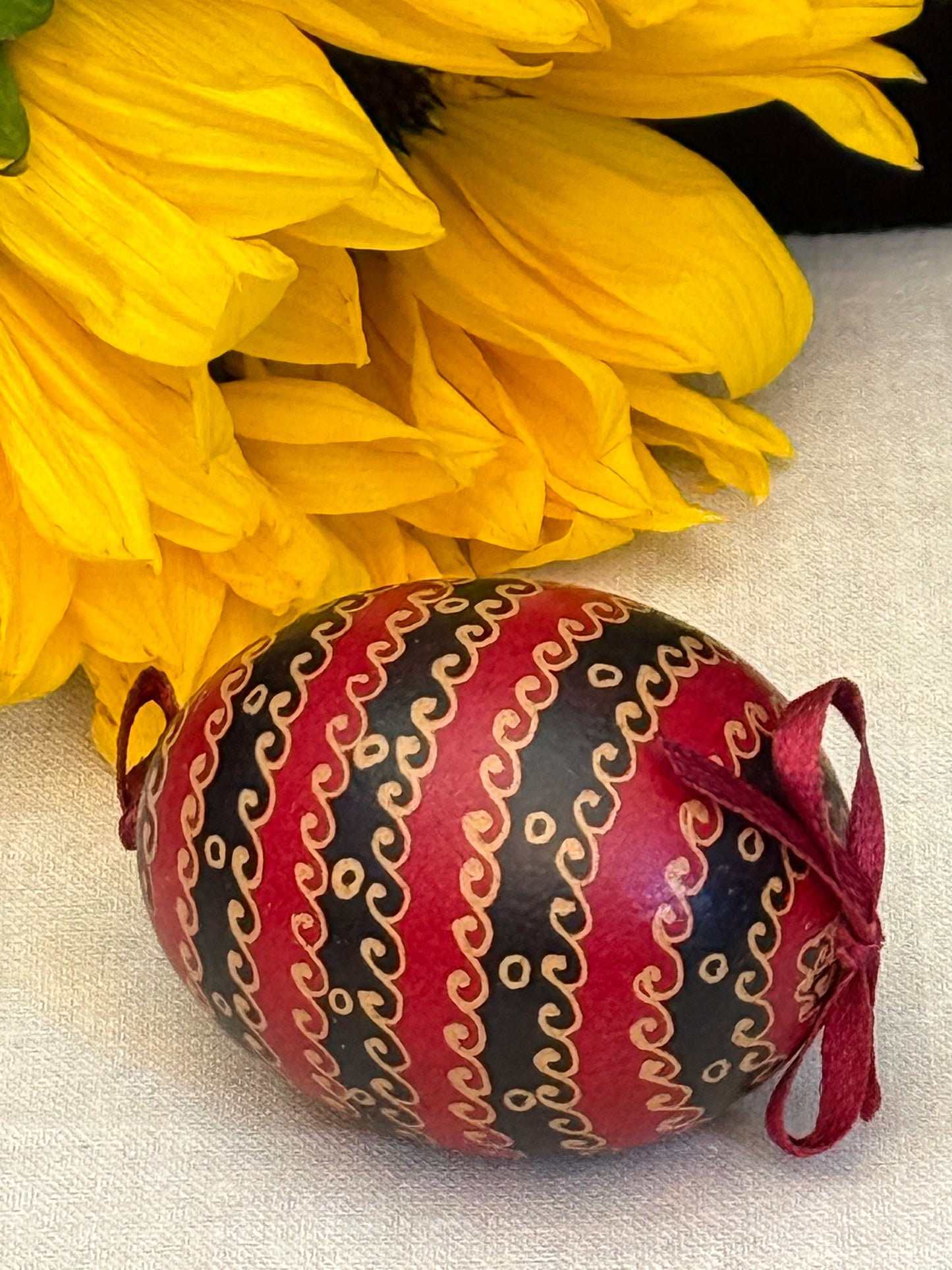 Hand-painted Ukrainian chicken Pysanka #13