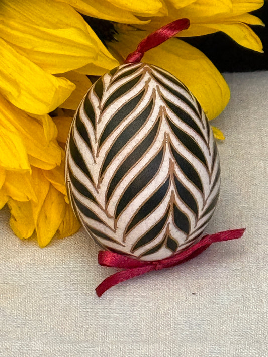 Hand-painted Ukrainian chicken Pysanka #30