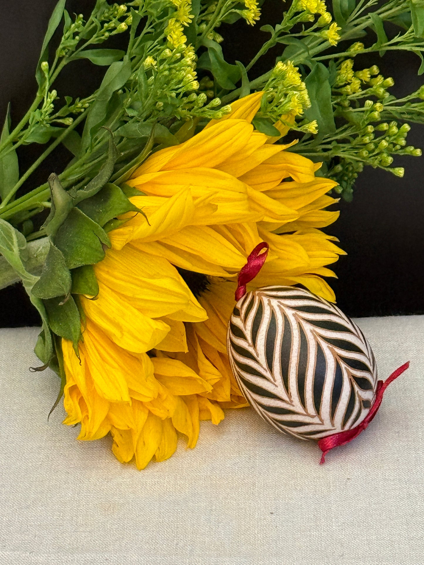 Hand-painted Ukrainian chicken Pysanka #30