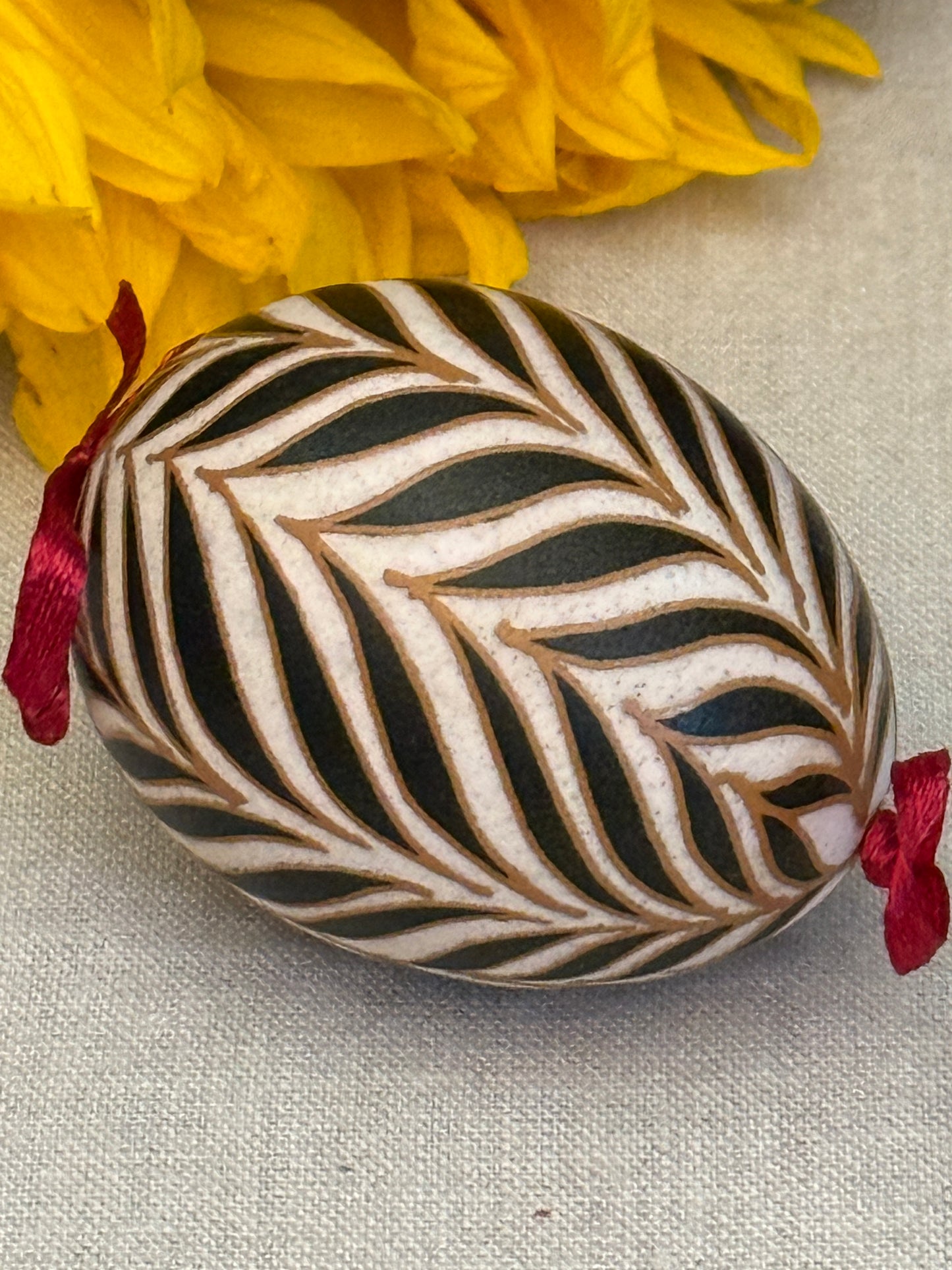 Hand-painted Ukrainian chicken Pysanka #30