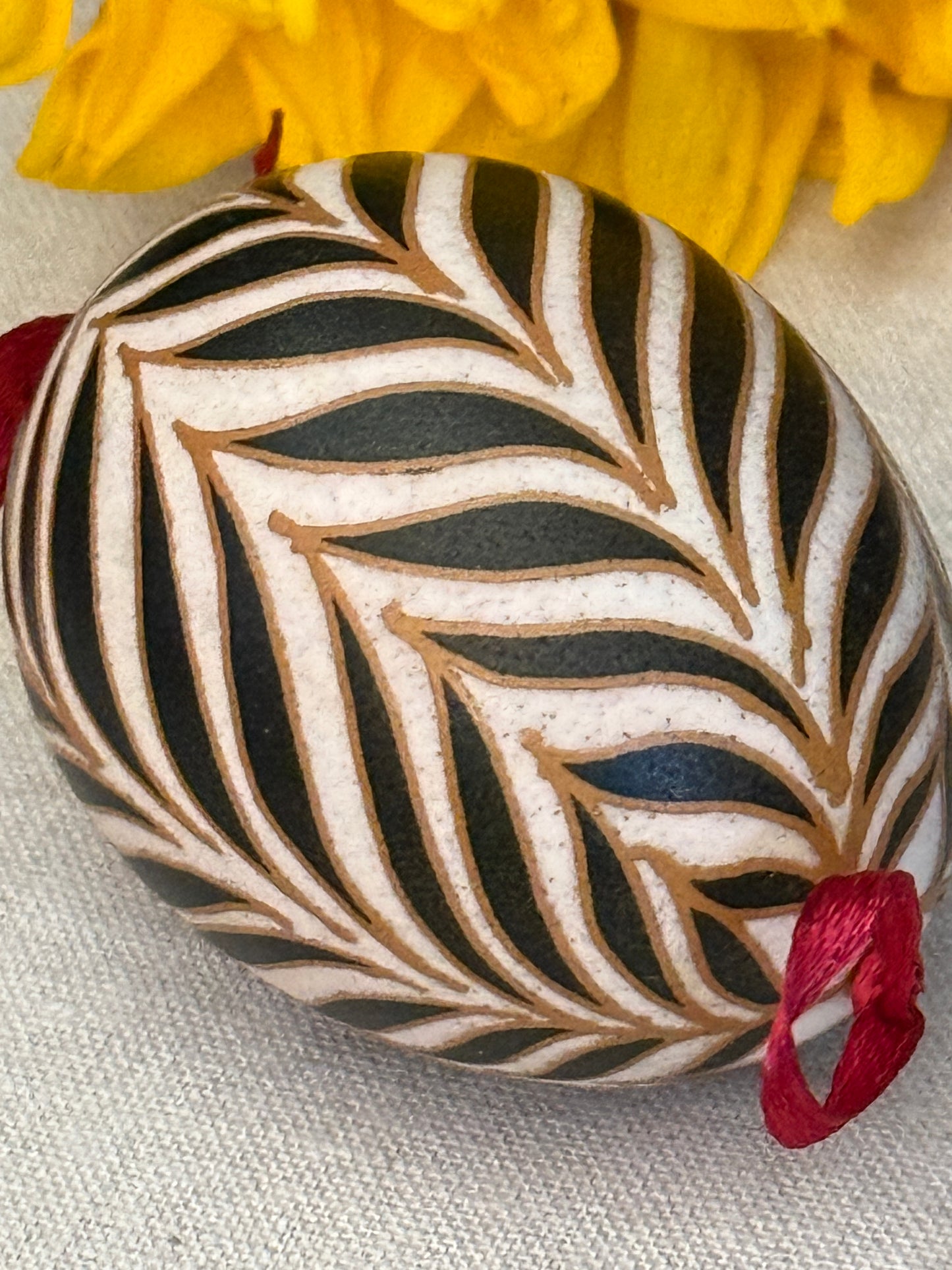 Hand-painted Ukrainian chicken Pysanka #30