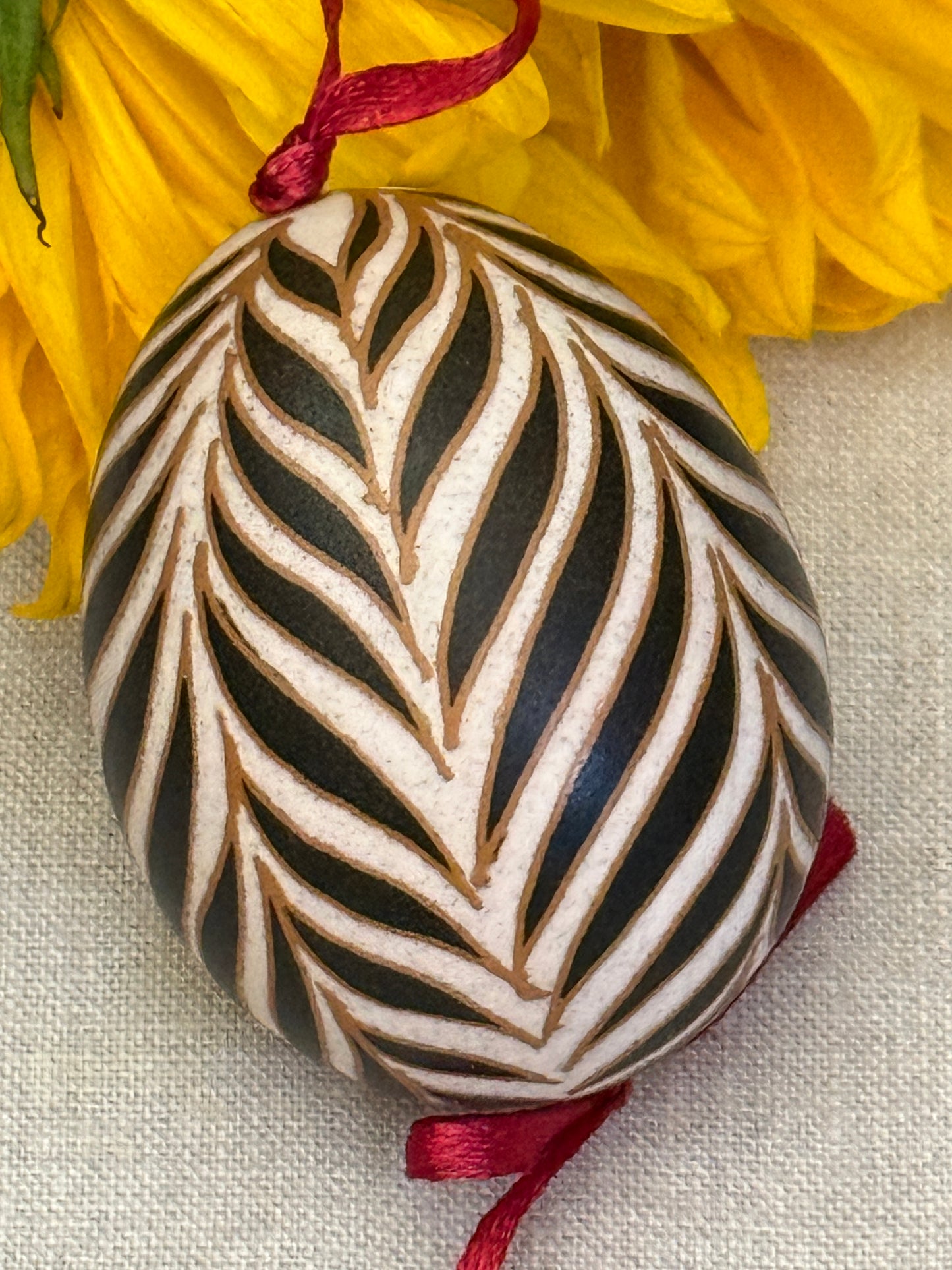Hand-painted Ukrainian chicken Pysanka #30