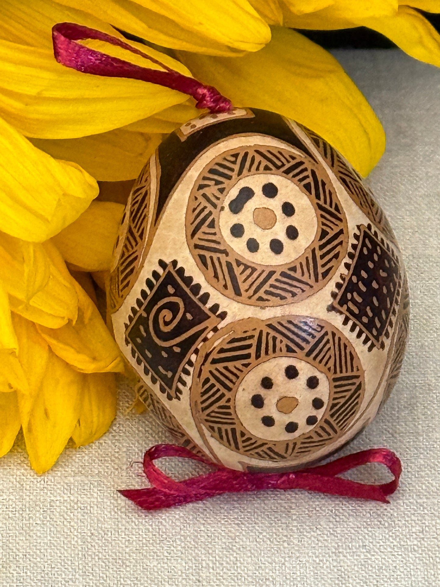 Hand-painted Ukrainian chicken Pysanka #34