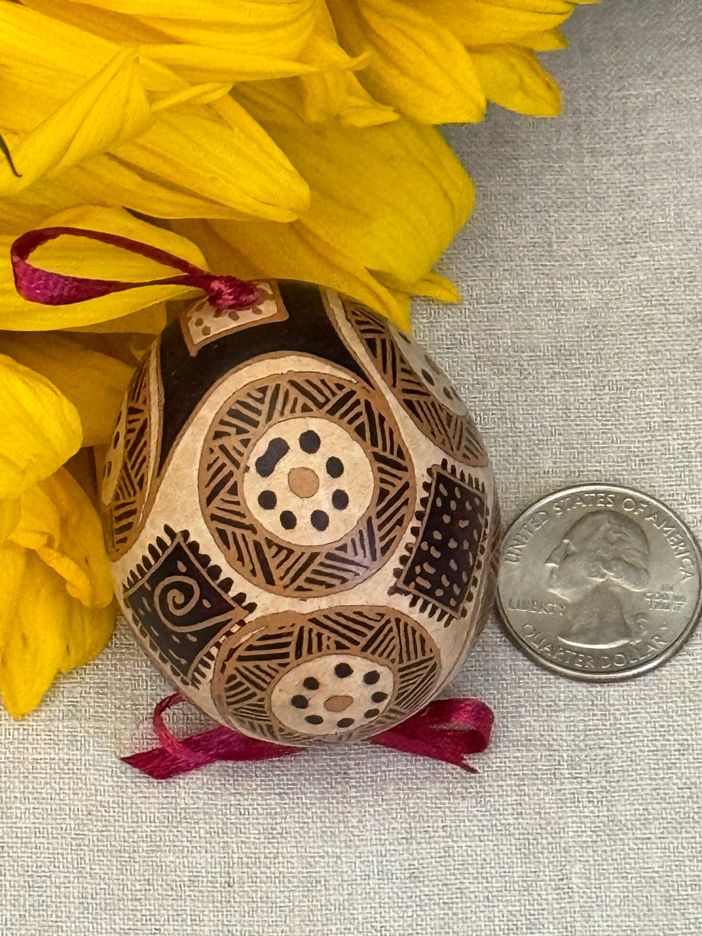 Hand-painted Ukrainian chicken Pysanka #34