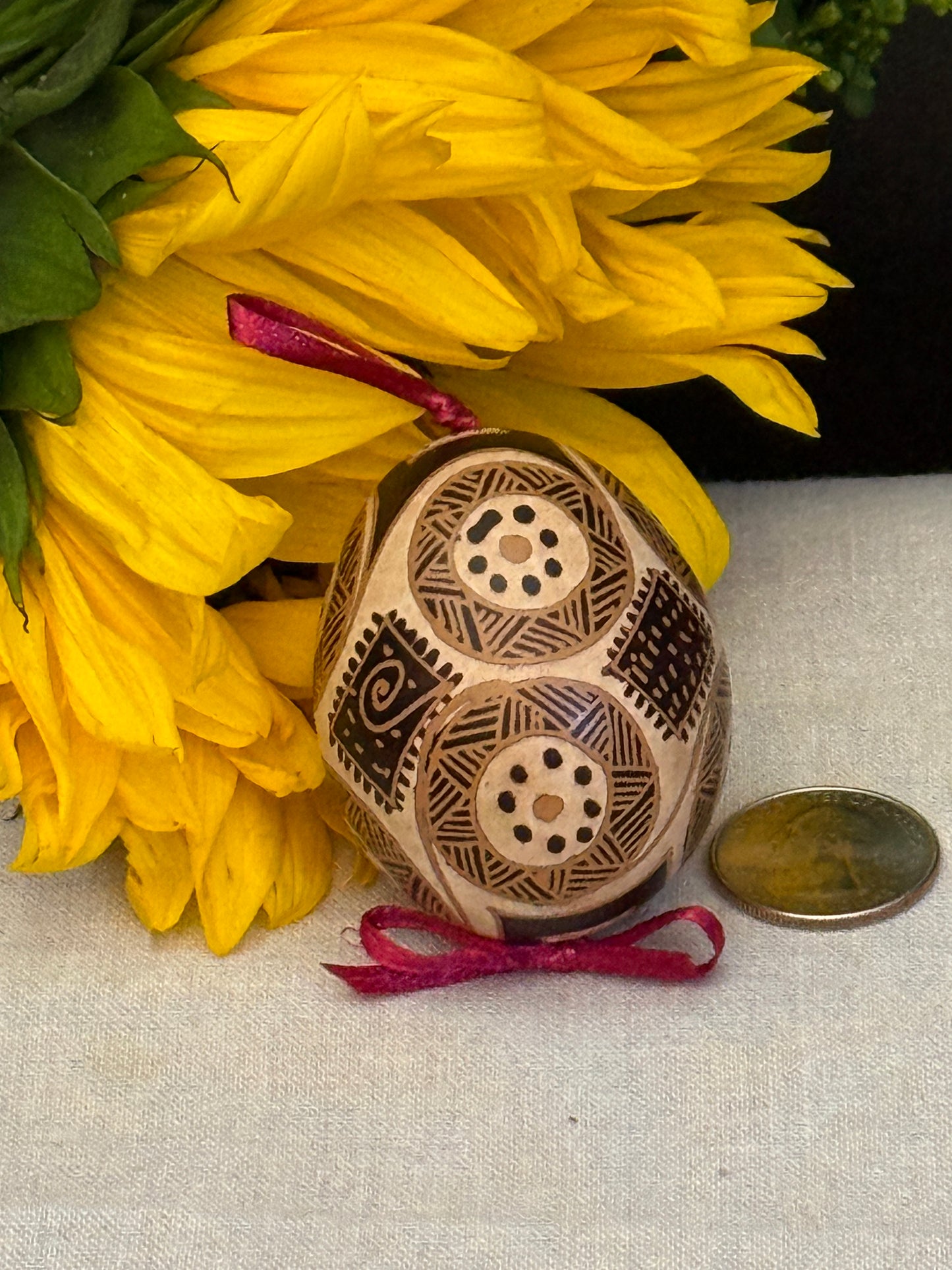 Hand-painted Ukrainian chicken Pysanka #34