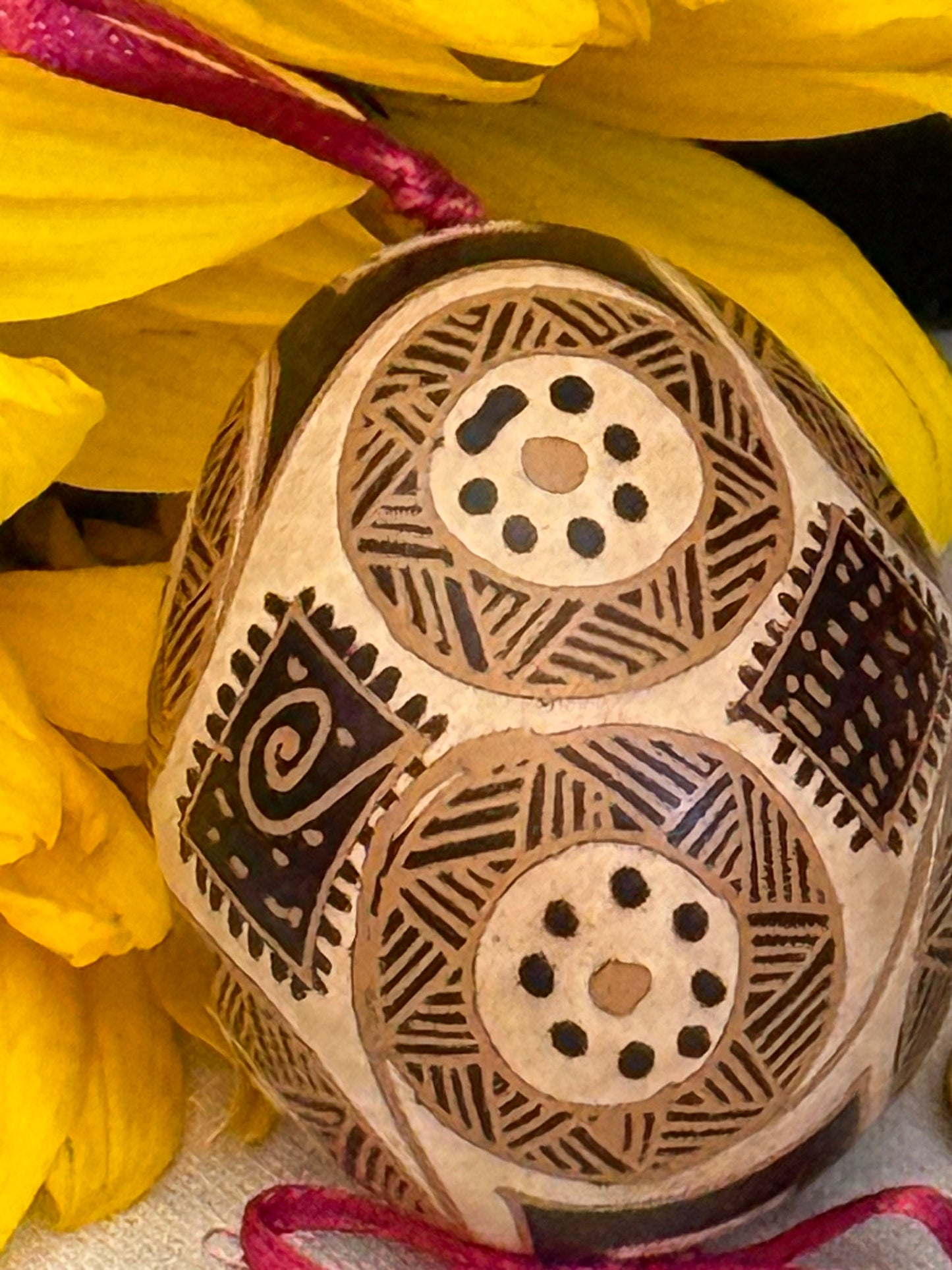 Hand-painted Ukrainian chicken Pysanka #34
