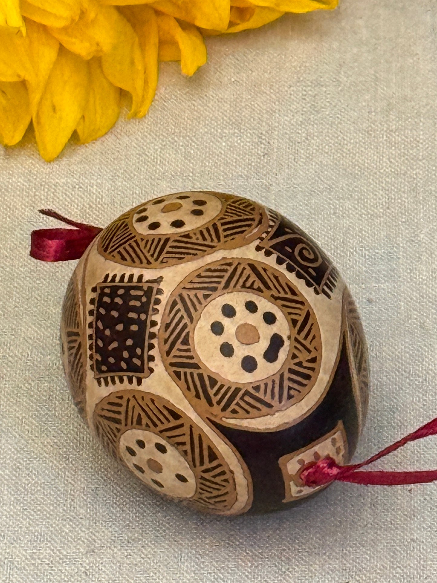 Hand-painted Ukrainian chicken Pysanka #34