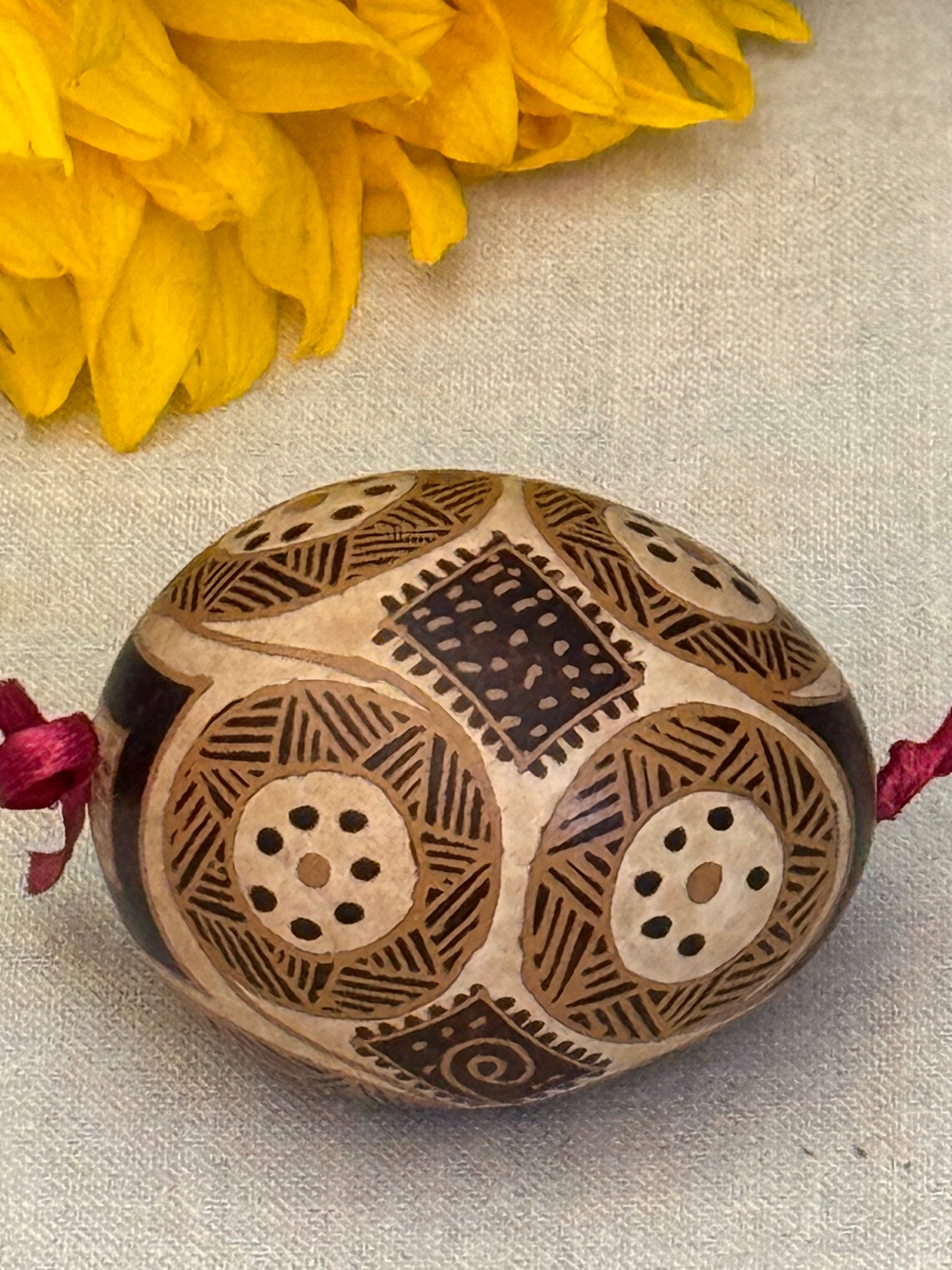 Hand-painted Ukrainian chicken Pysanka #34