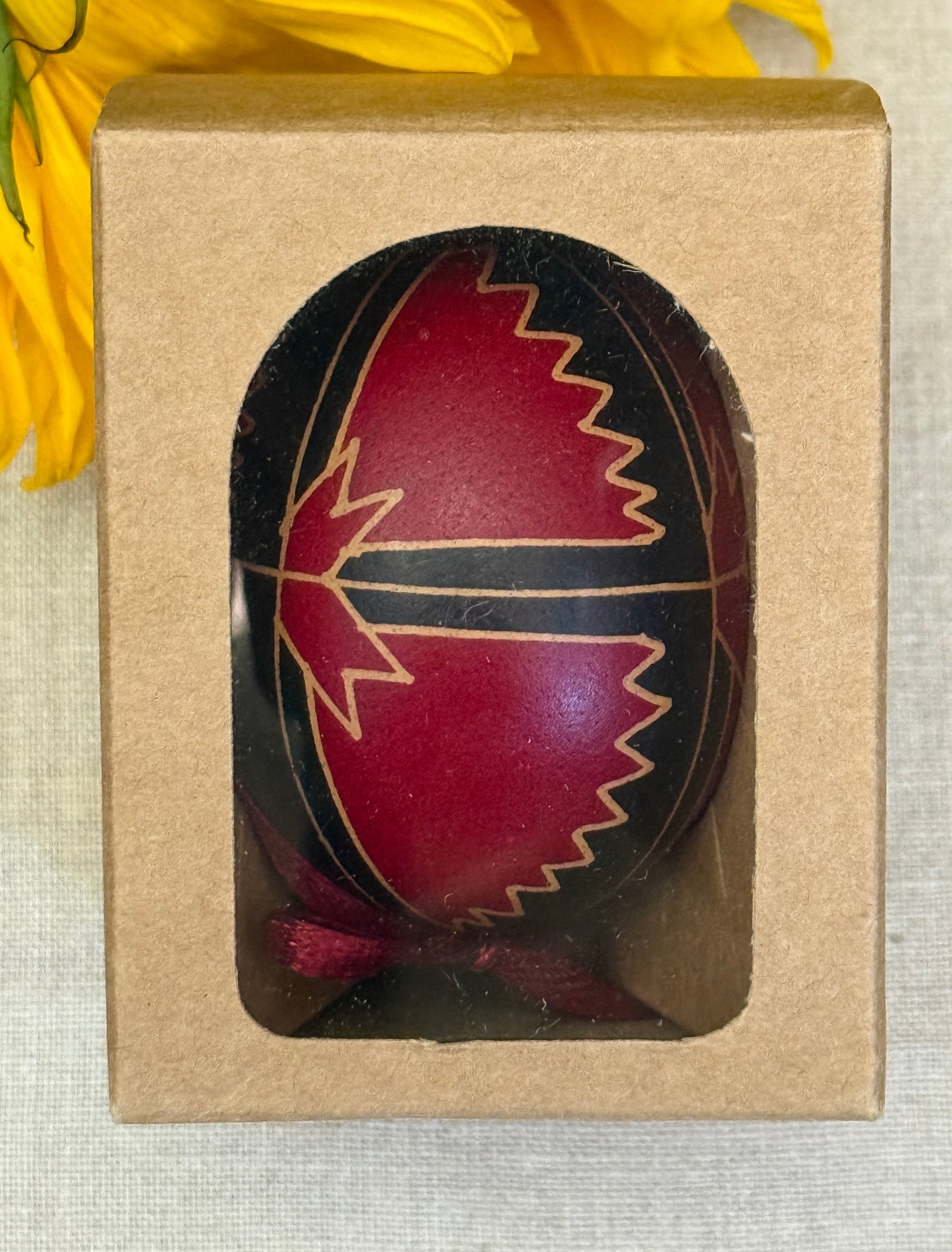Hand-painted Ukrainian chicken Pysanka #29