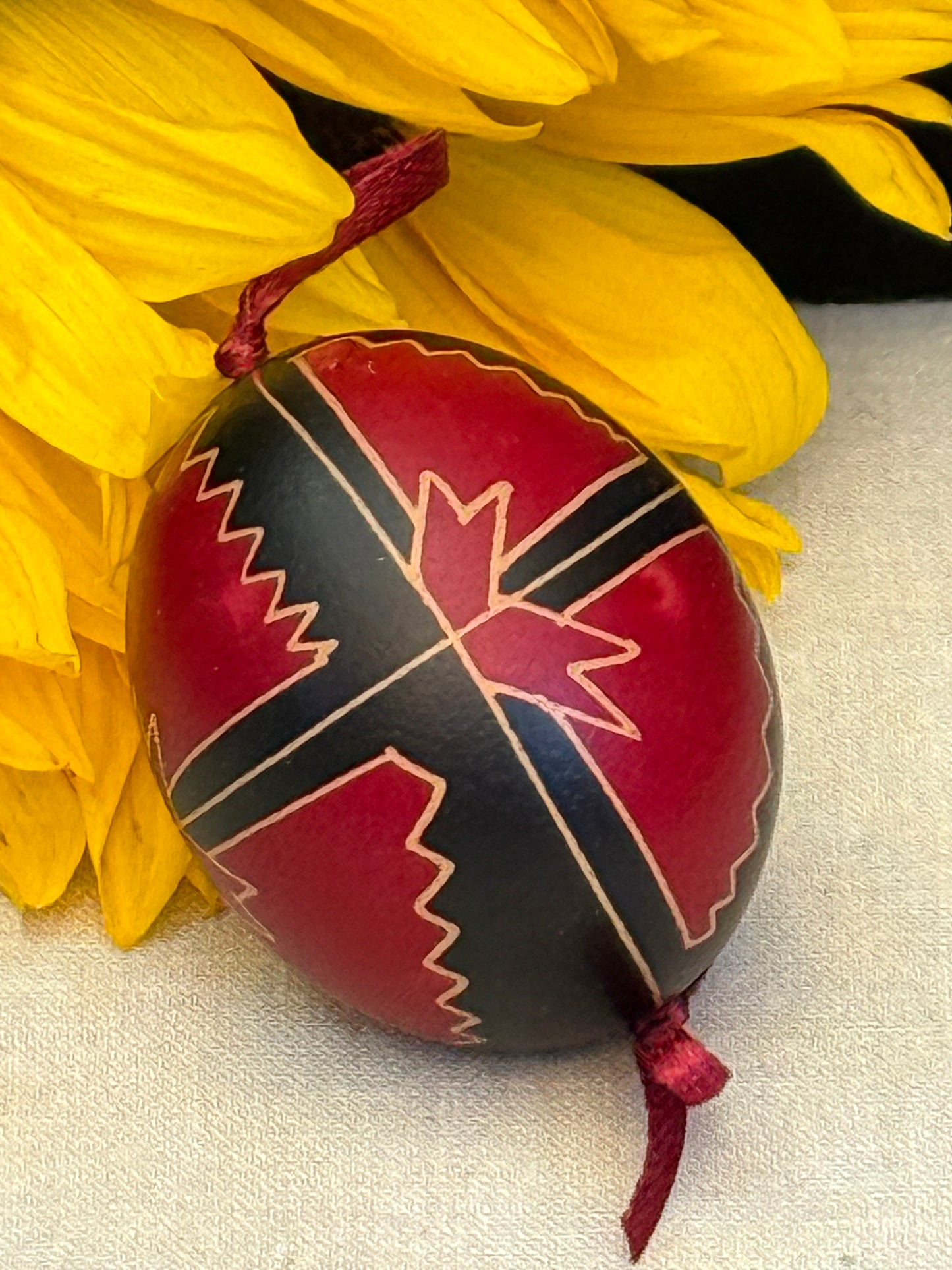Hand-painted Ukrainian chicken Pysanka #29
