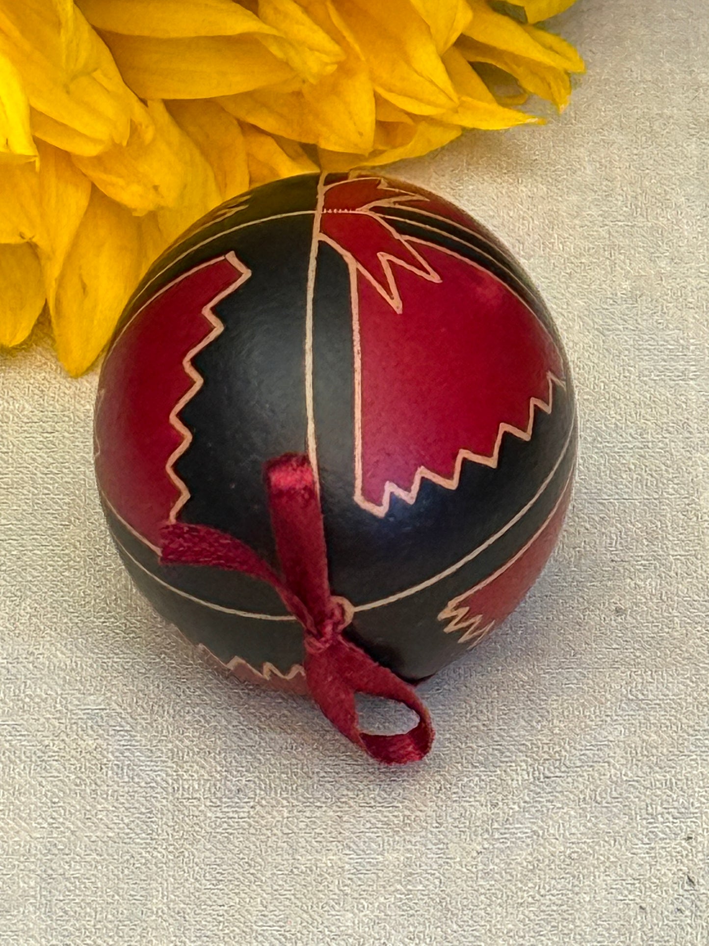 Hand-painted Ukrainian chicken Pysanka #29