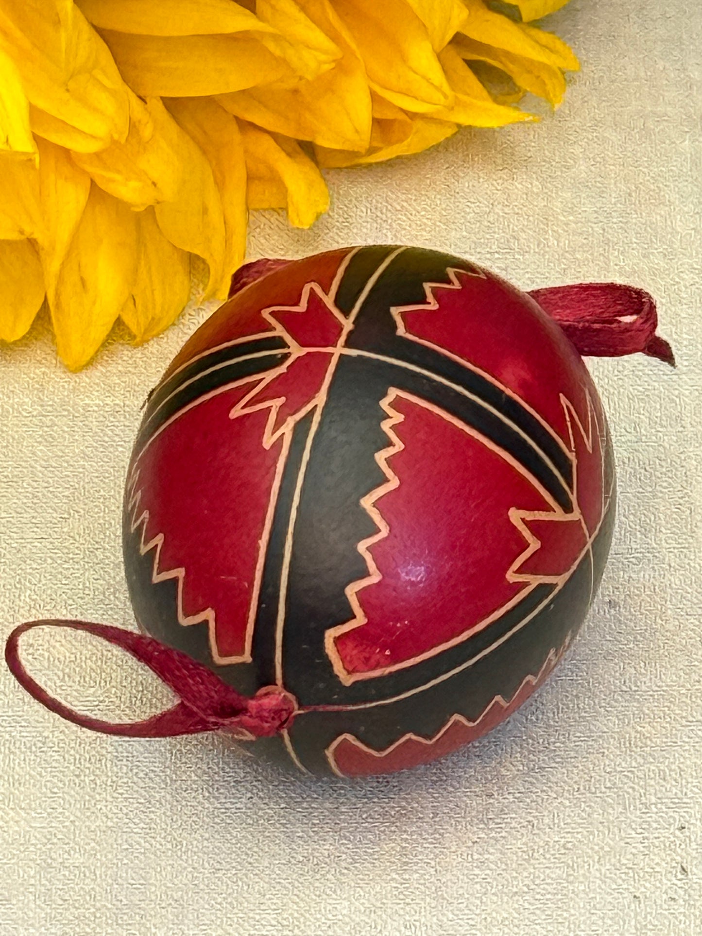 Hand-painted Ukrainian chicken Pysanka #29