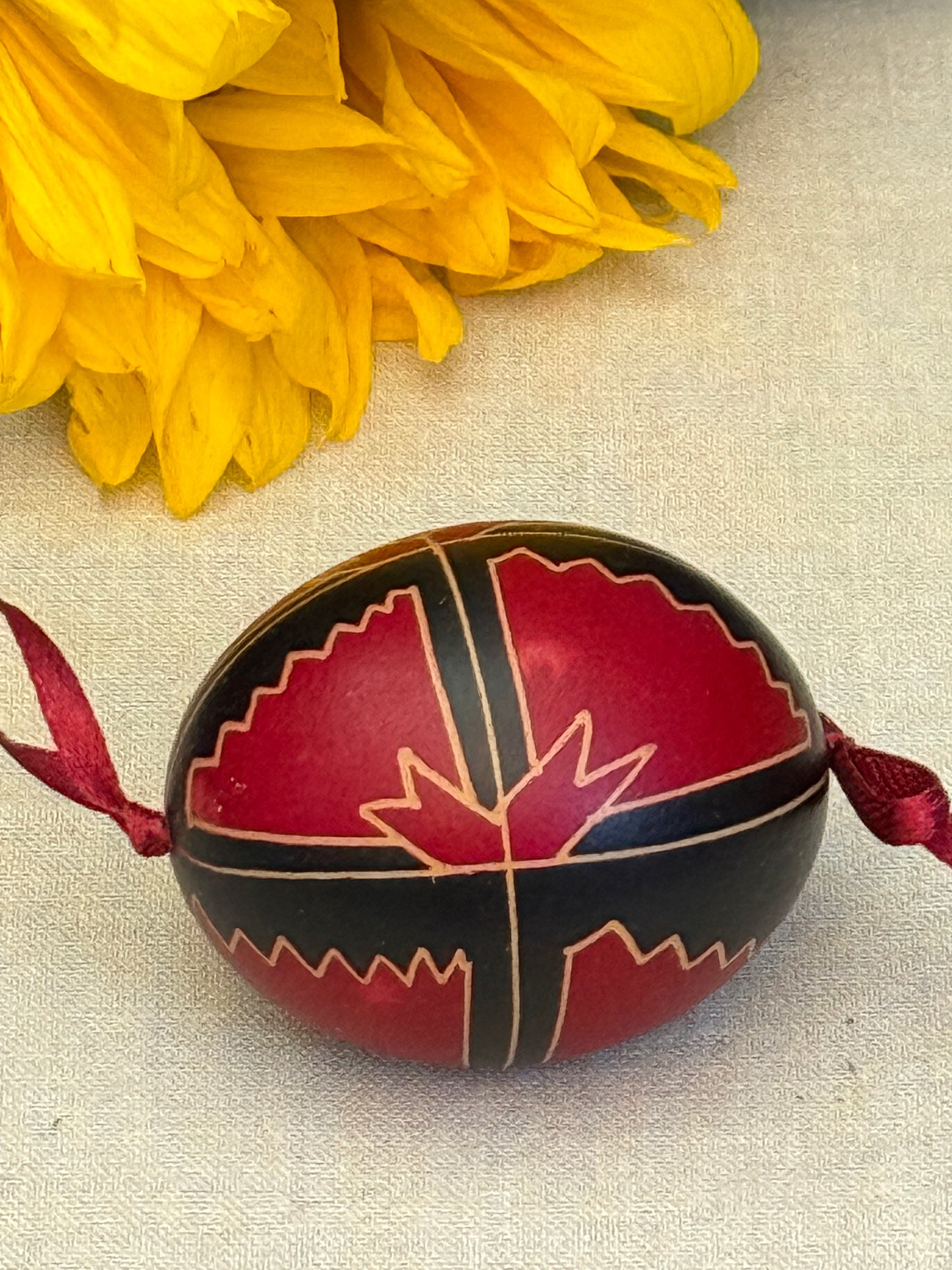 Hand-painted Ukrainian chicken Pysanka #29
