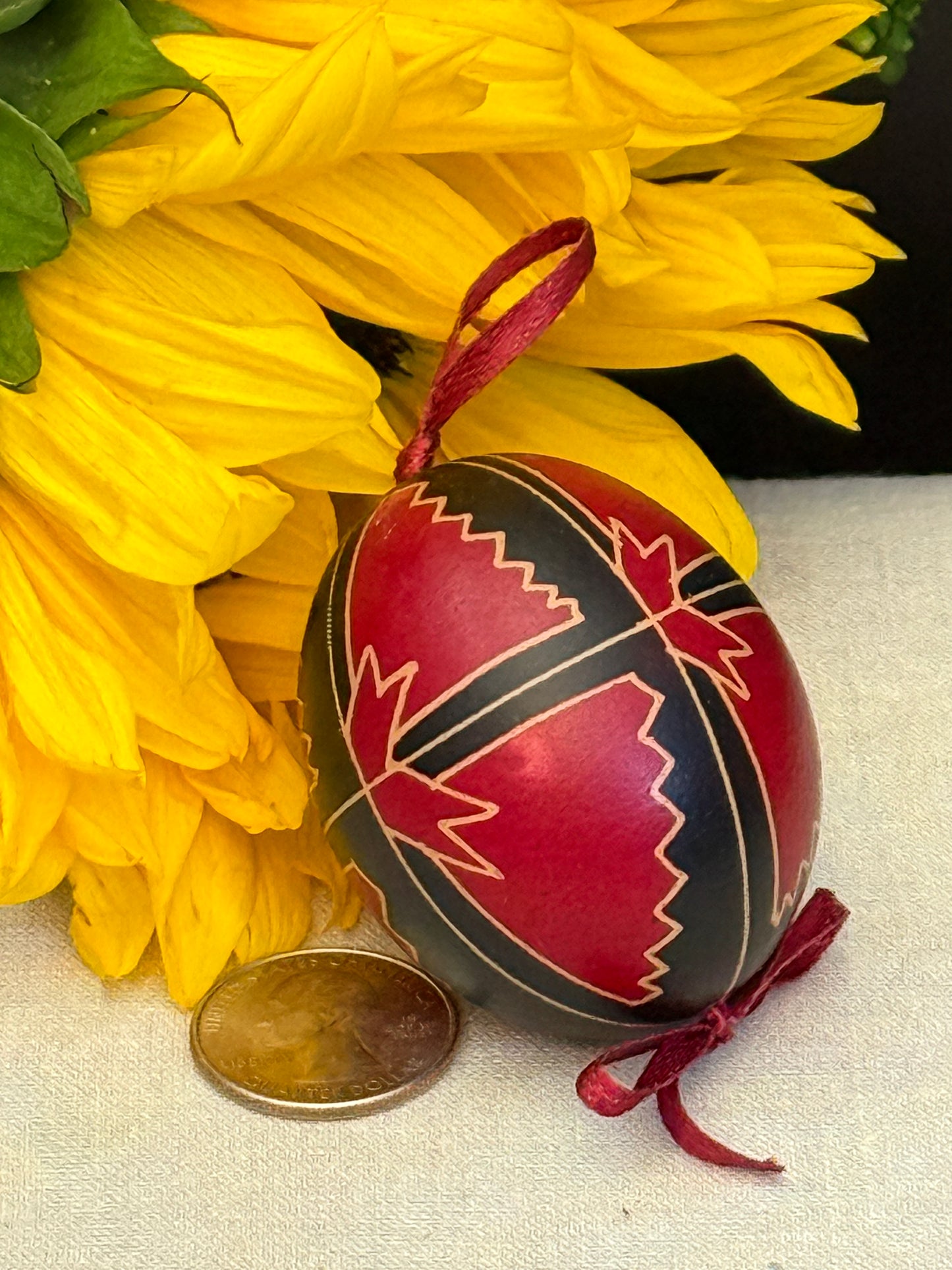 Hand-painted Ukrainian chicken Pysanka #29