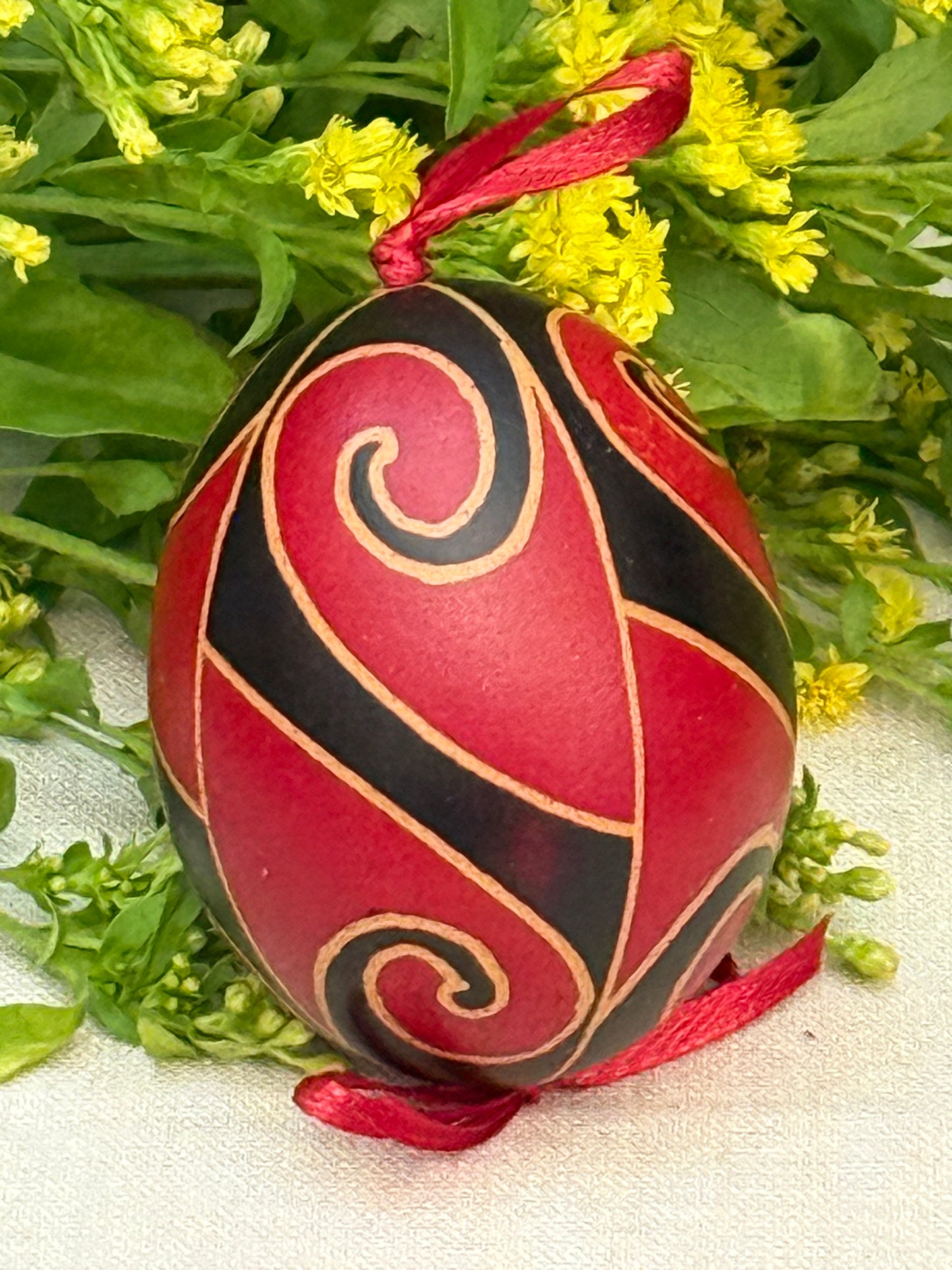 Hand-painted Ukrainian chicken Pysanka #12