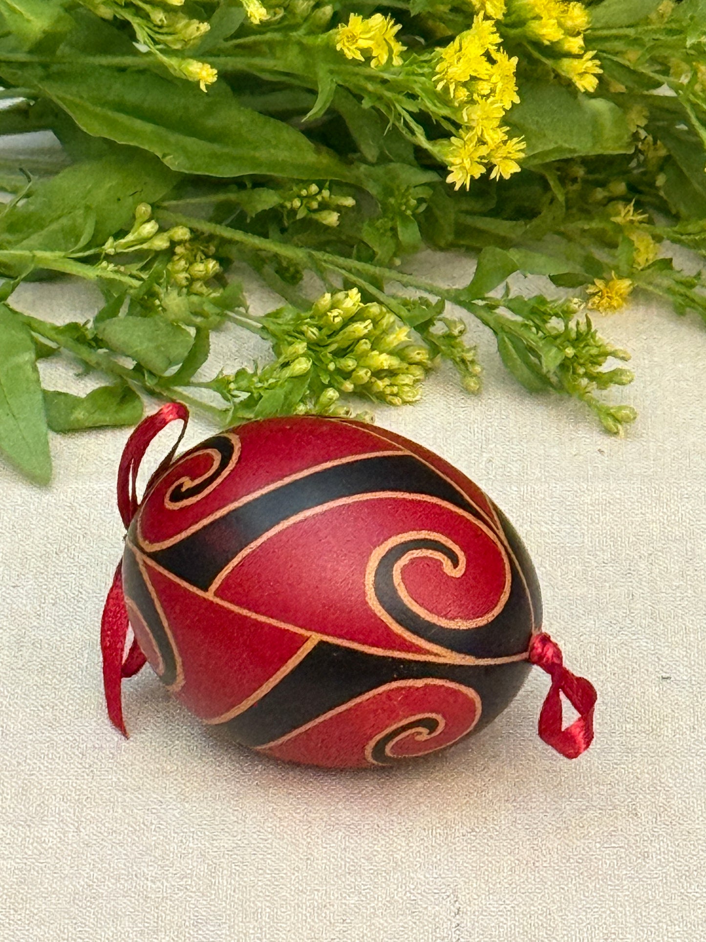 Hand-painted Ukrainian chicken Pysanka #12