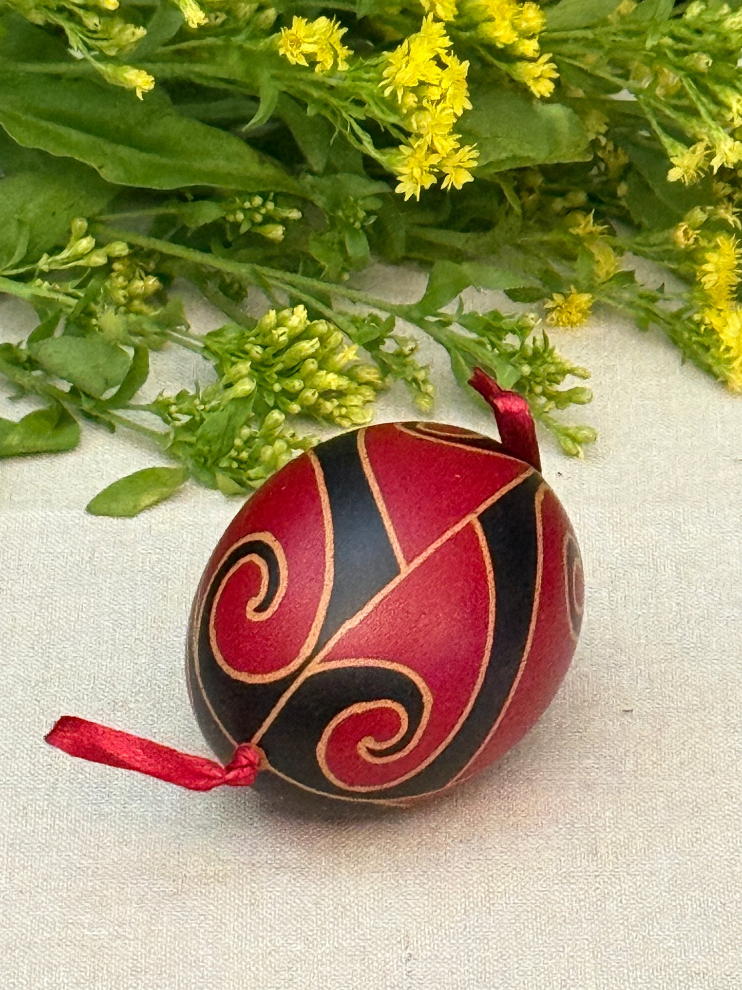 Hand-painted Ukrainian chicken Pysanka #12