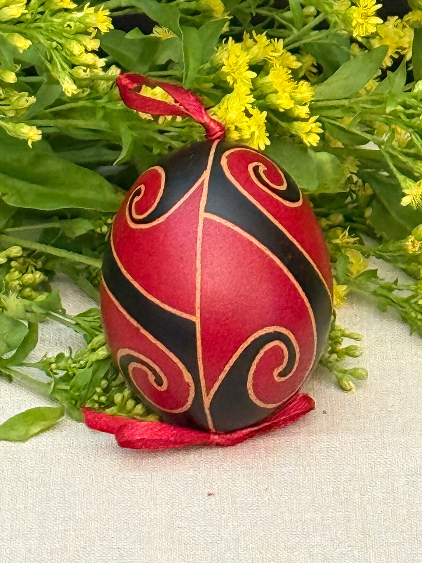 Hand-painted Ukrainian chicken Pysanka #12