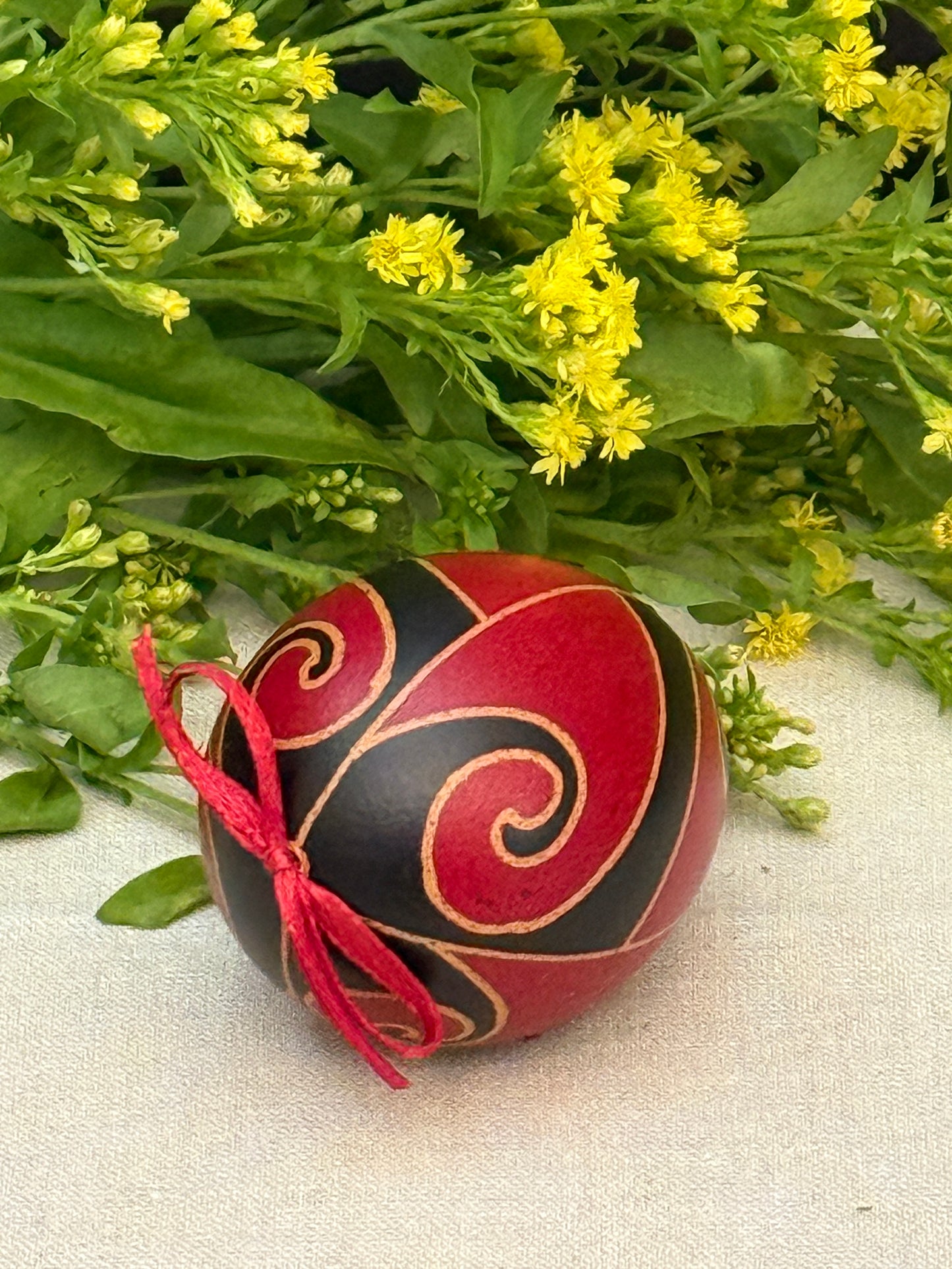 Hand-painted Ukrainian chicken Pysanka #12