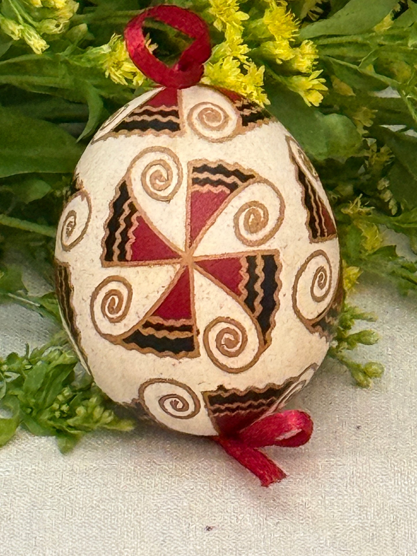 Hand-painted Ukrainian chicken Pysanka #23