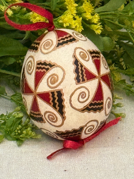 Hand-painted Ukrainian chicken Pysanka #23
