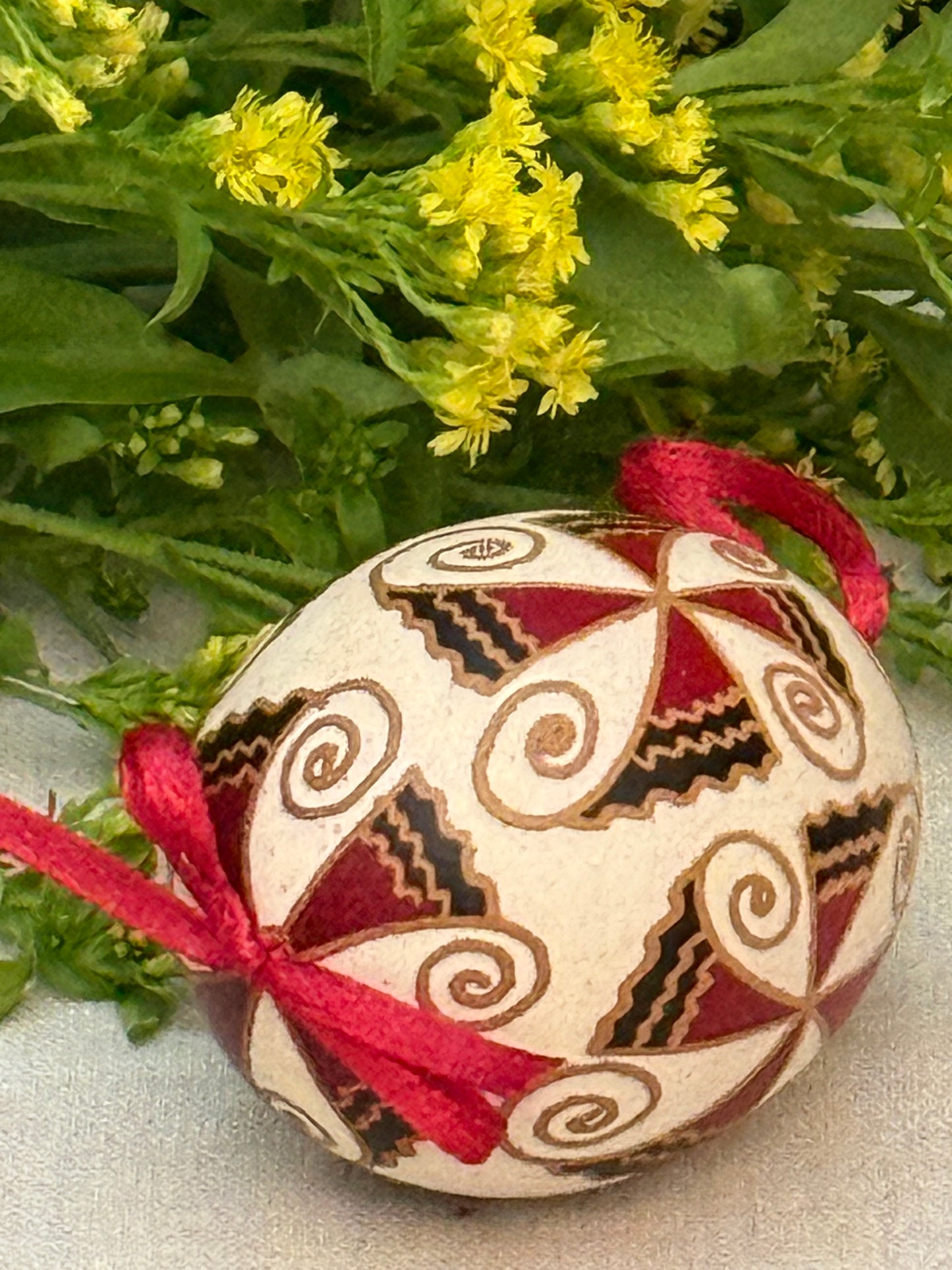 Hand-painted Ukrainian chicken Pysanka #23
