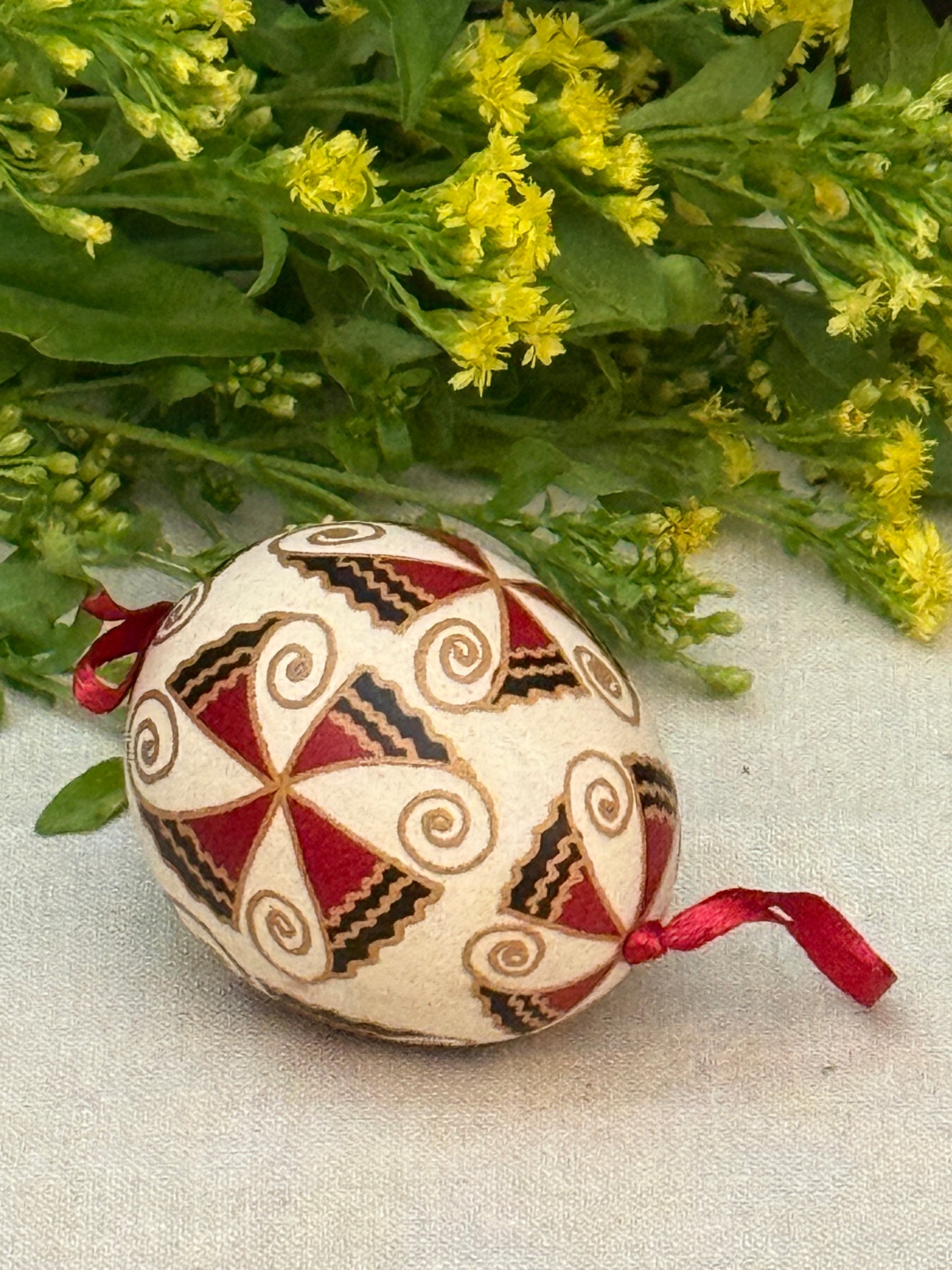 Hand-painted Ukrainian chicken Pysanka #23